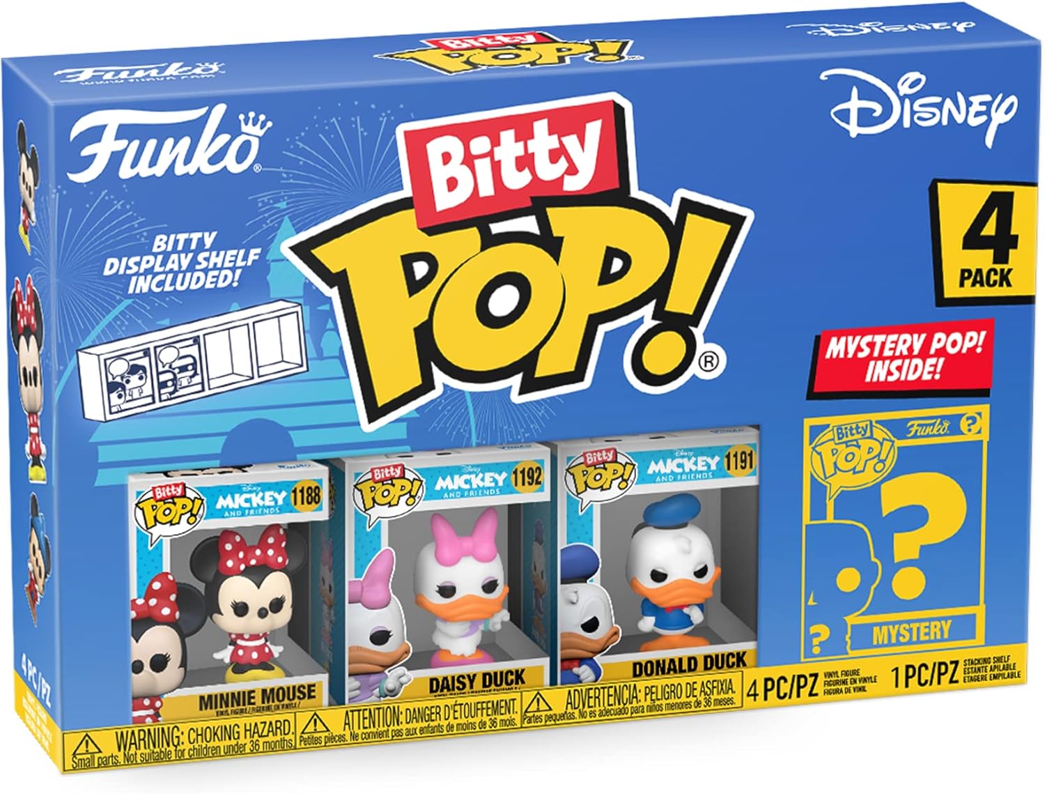 Funko Bitty POP! Disney - Minnie Mouse (Red Dress), Daisy Duck, Donald Duck & Mystery Figure Vinyl Set 1