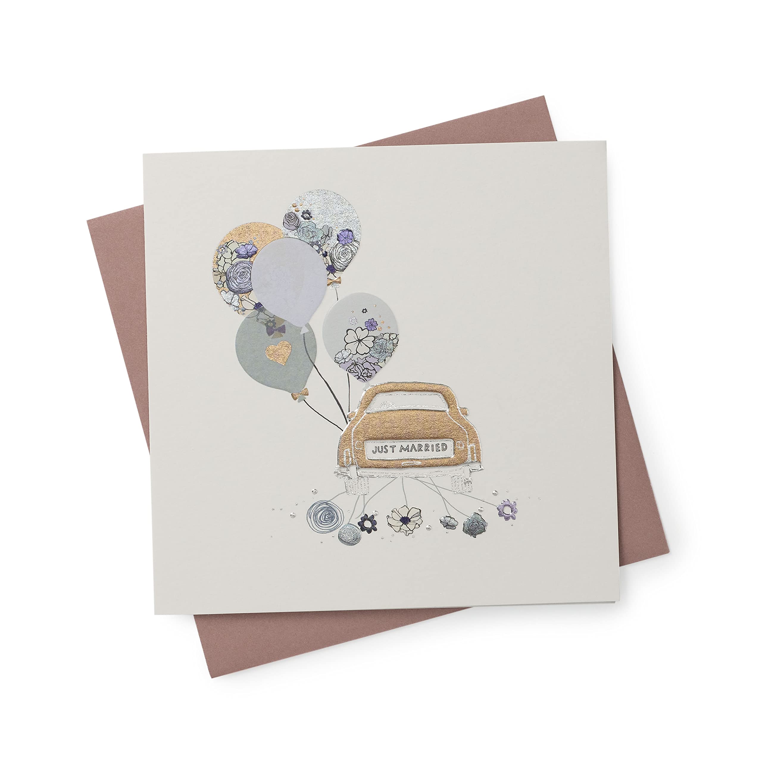 Kindred Just Married Car Wedding Card | 165 x 165 mm | FSC Certified 1