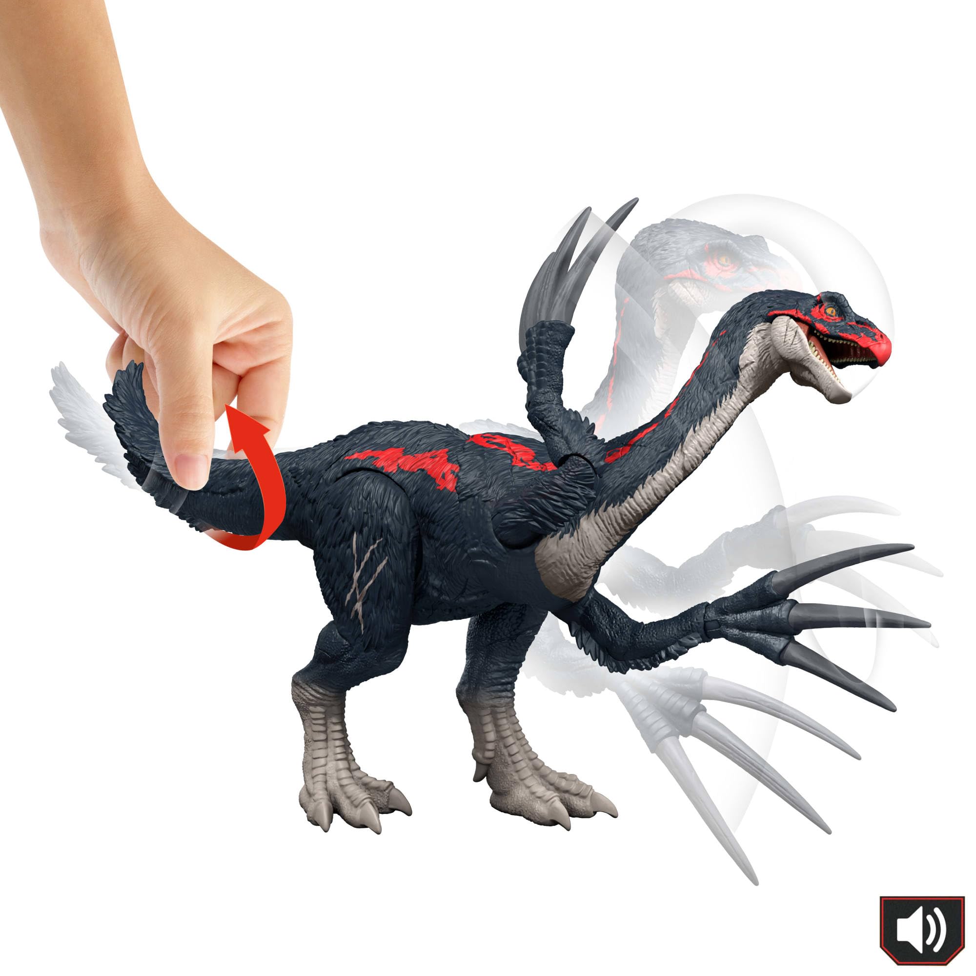 Mattel Jurassic World Chaos Theory Slash N Roar Therizinosaurus Dinosaur Toy | Multicolor | Ages 4+ 5