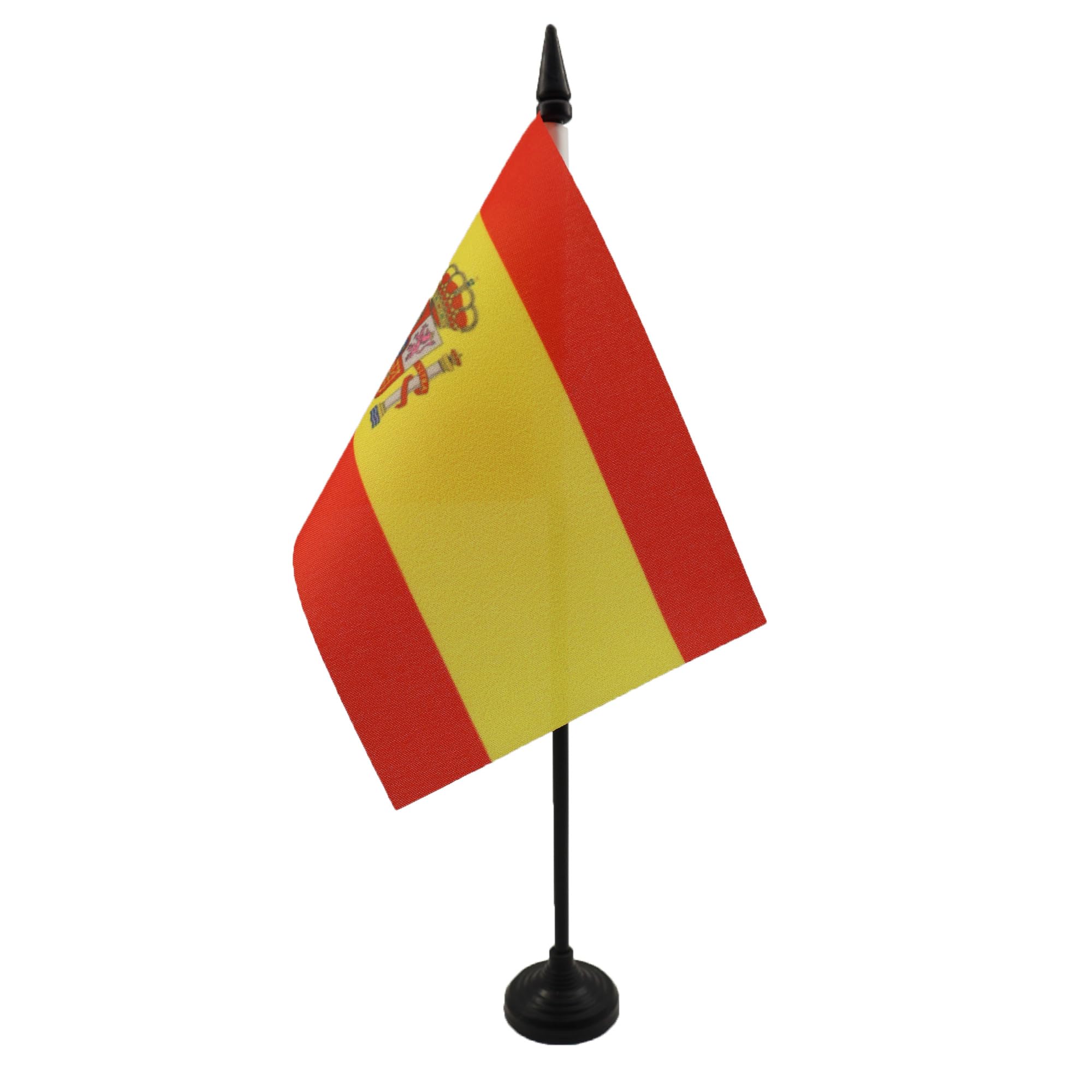 AZ FLAG Spain Table Flag 4'' x 6'' with 10'' Pole and Black Base | 100% Polyester