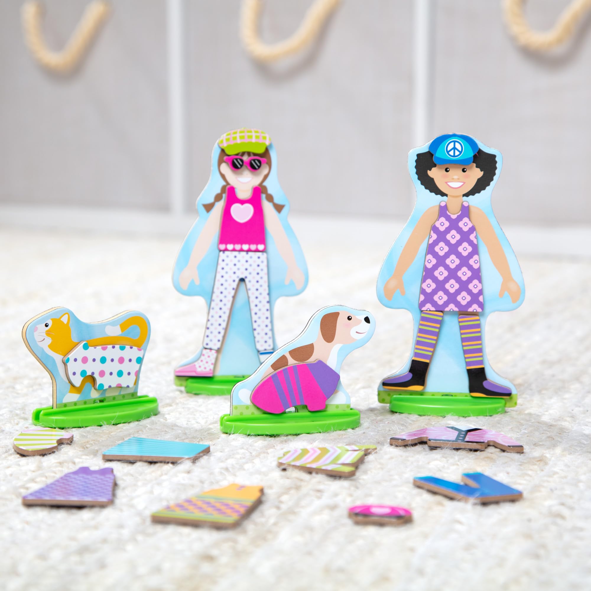 Melissa & Doug Best Friends Magnetic Dress-Up Doll Set - 78-Piece Wooden Playset for Kids Age 3+ 11
