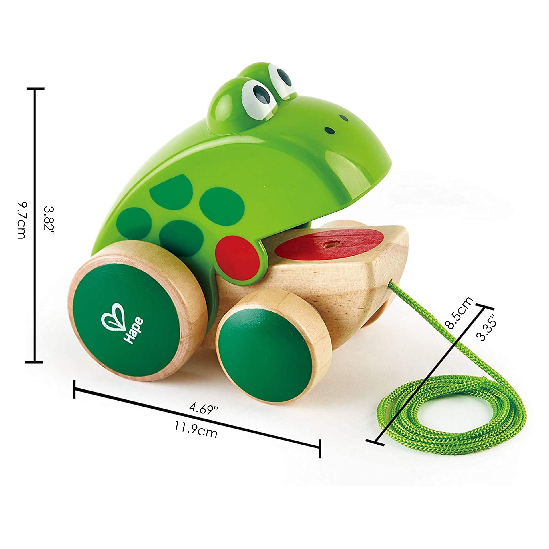Hape Wooden Frog Pull Along Toy - Encourages Mobility & Independence | Ages 12 Months+ 3