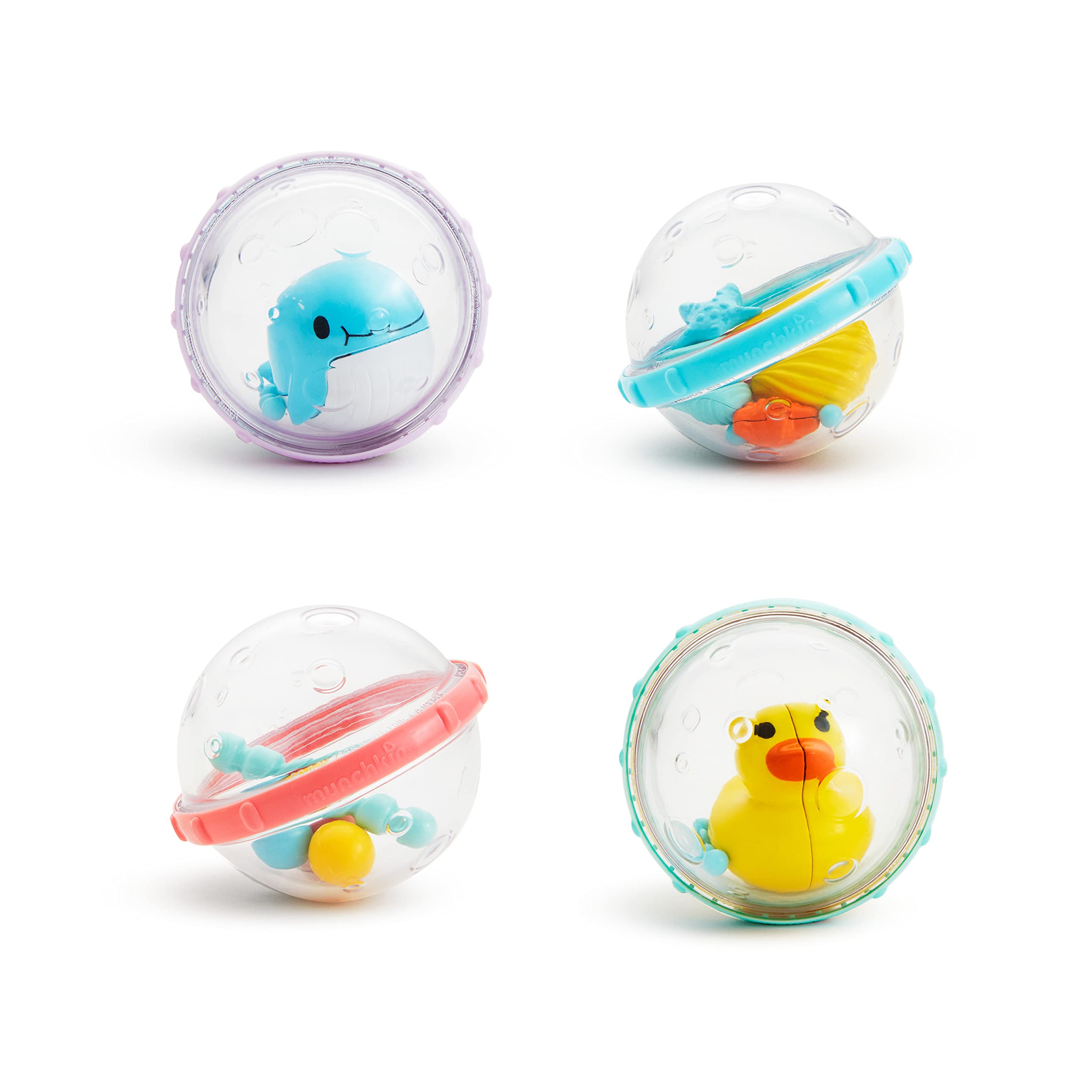 Munchkin Float and Play Bubbles Bath Toy - 4 Pack, Multicolor, Ages 4+ Months