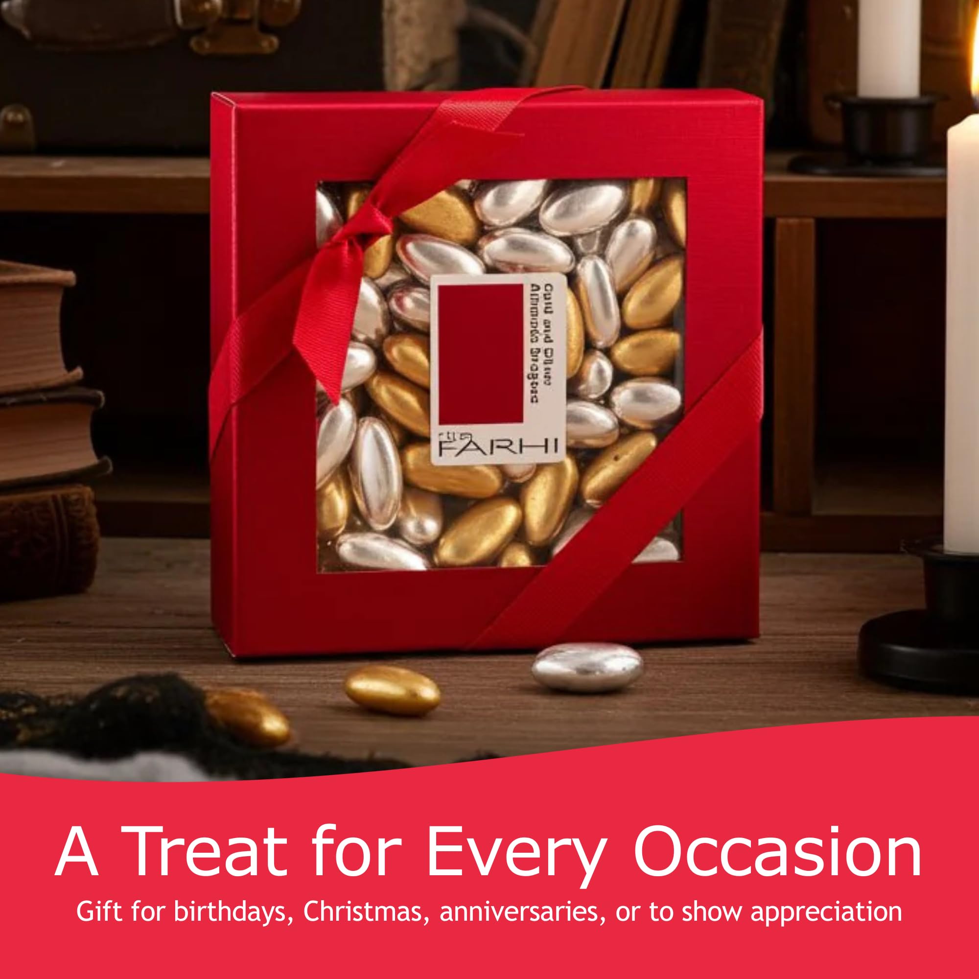 Rita Farhi Gold and Silver Almond Dragees (240g) – Luxury Sugared Almonds for Weddings and Celebrations 3