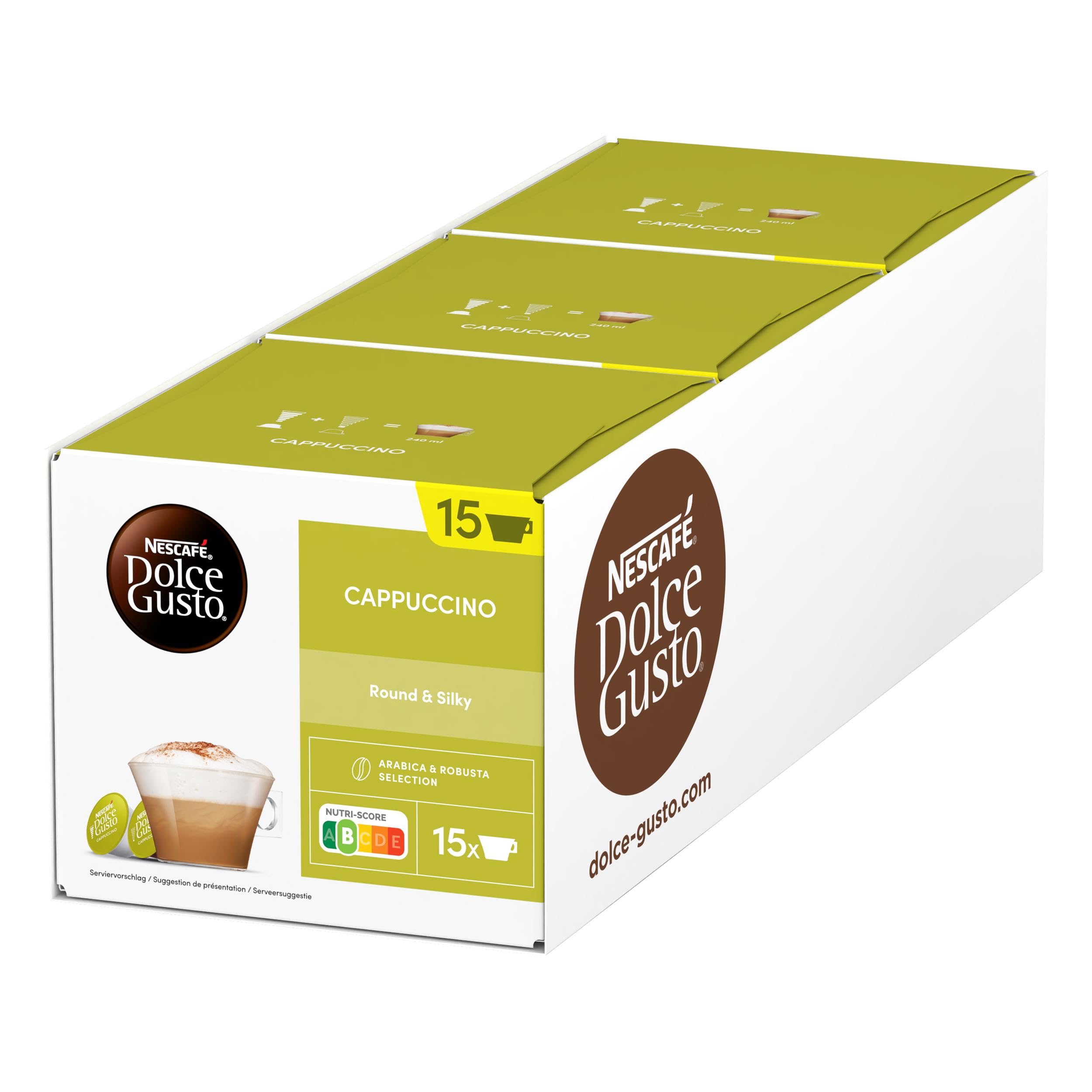 Nescafé Dolce Gusto Cappuccino Coffee Pods - 45 Servings (3 Boxes of 15) 1