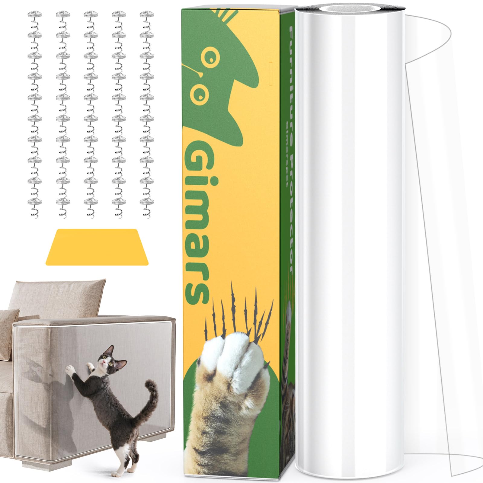 Gimars Anti-Scratch Furniture Protector Roll - Transparent, 20cm x 500cm | Plastic | No Residue