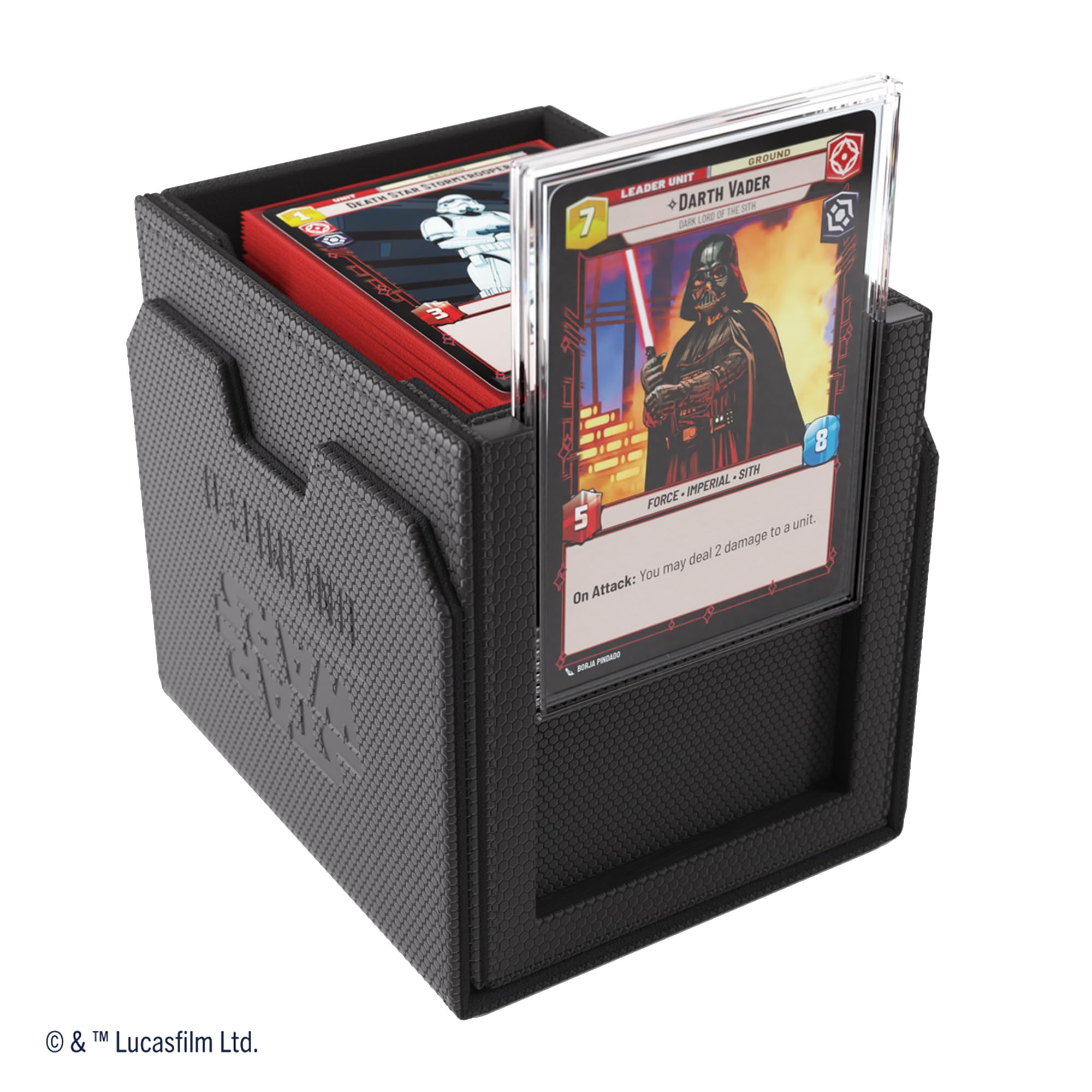 Gamegenic Star Wars Unlimited Deck Pod - Black | Holds 60 Double-Sleeved Cards | Includes Detachable Leader Case 3