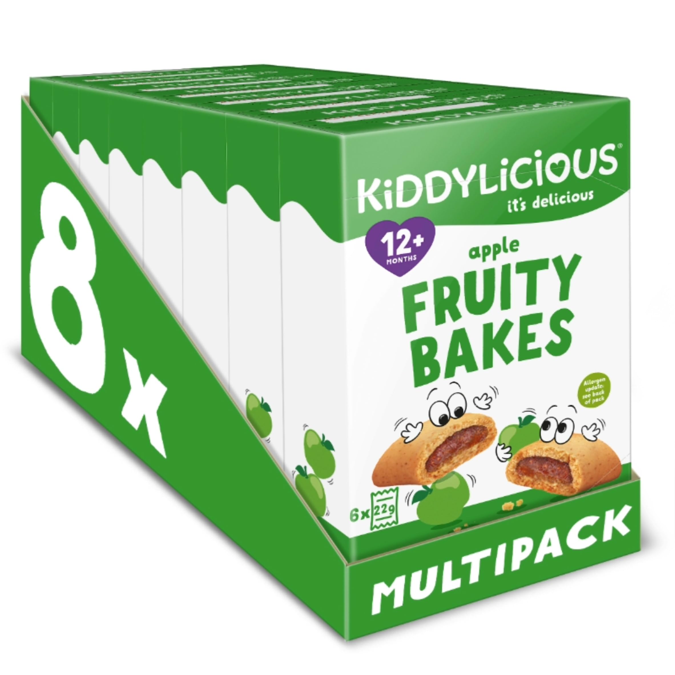 Kiddylicious Apple Fruity Bakes - Soft Baked Wholewheat Bars with Real Fruit Filling | 6 Count 1