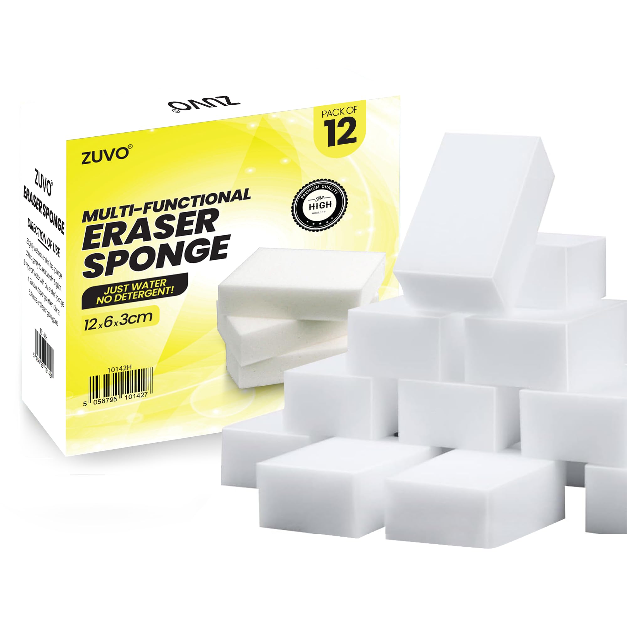 Zuvo Magic Eraser Sponge - Heavy-Duty Cleaning | 12-Pack | Melamine 1