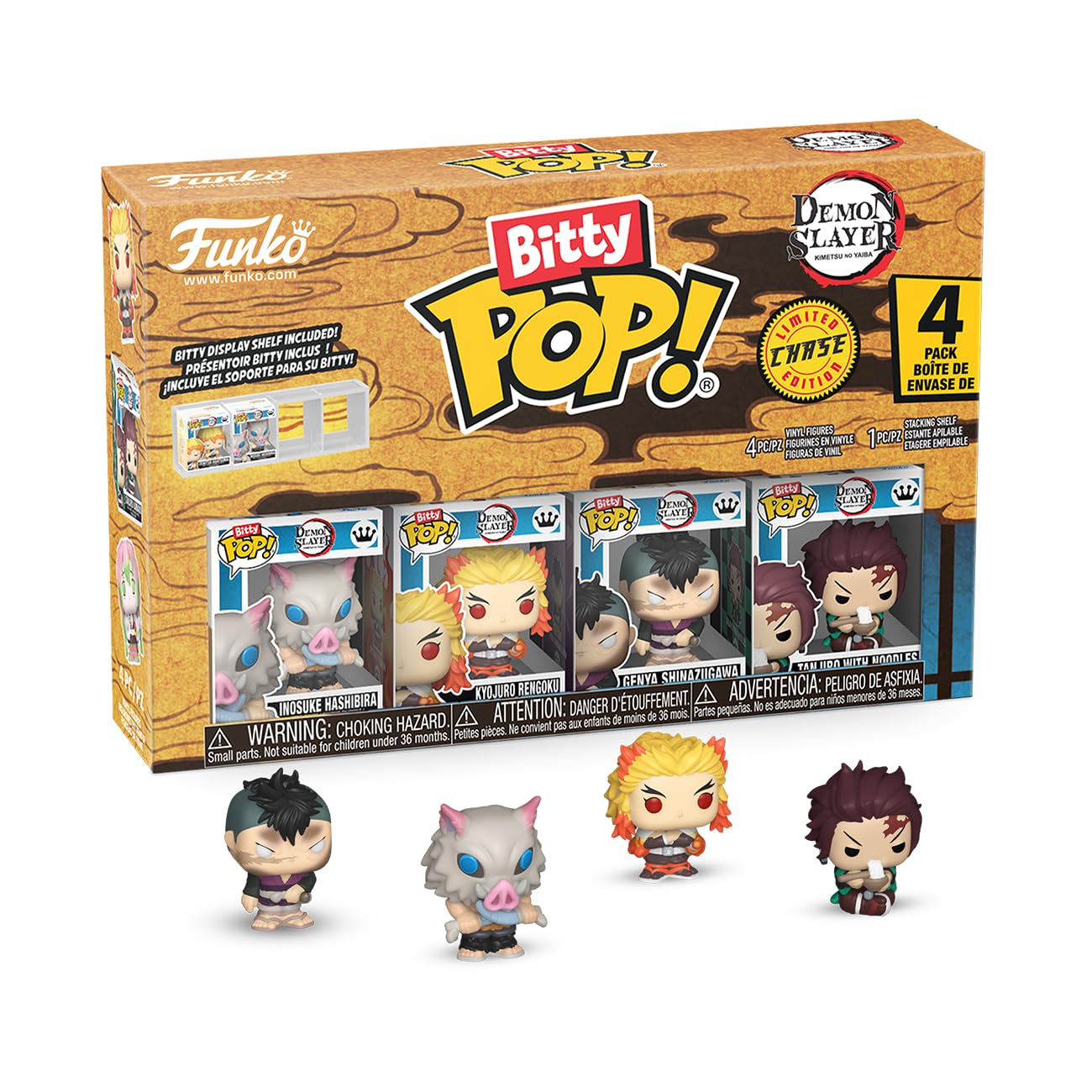 Funko Bitty POP! 4 Pack: Demon Slayer - Inosuke Hashibira, Kyojuro Rengoku, 8