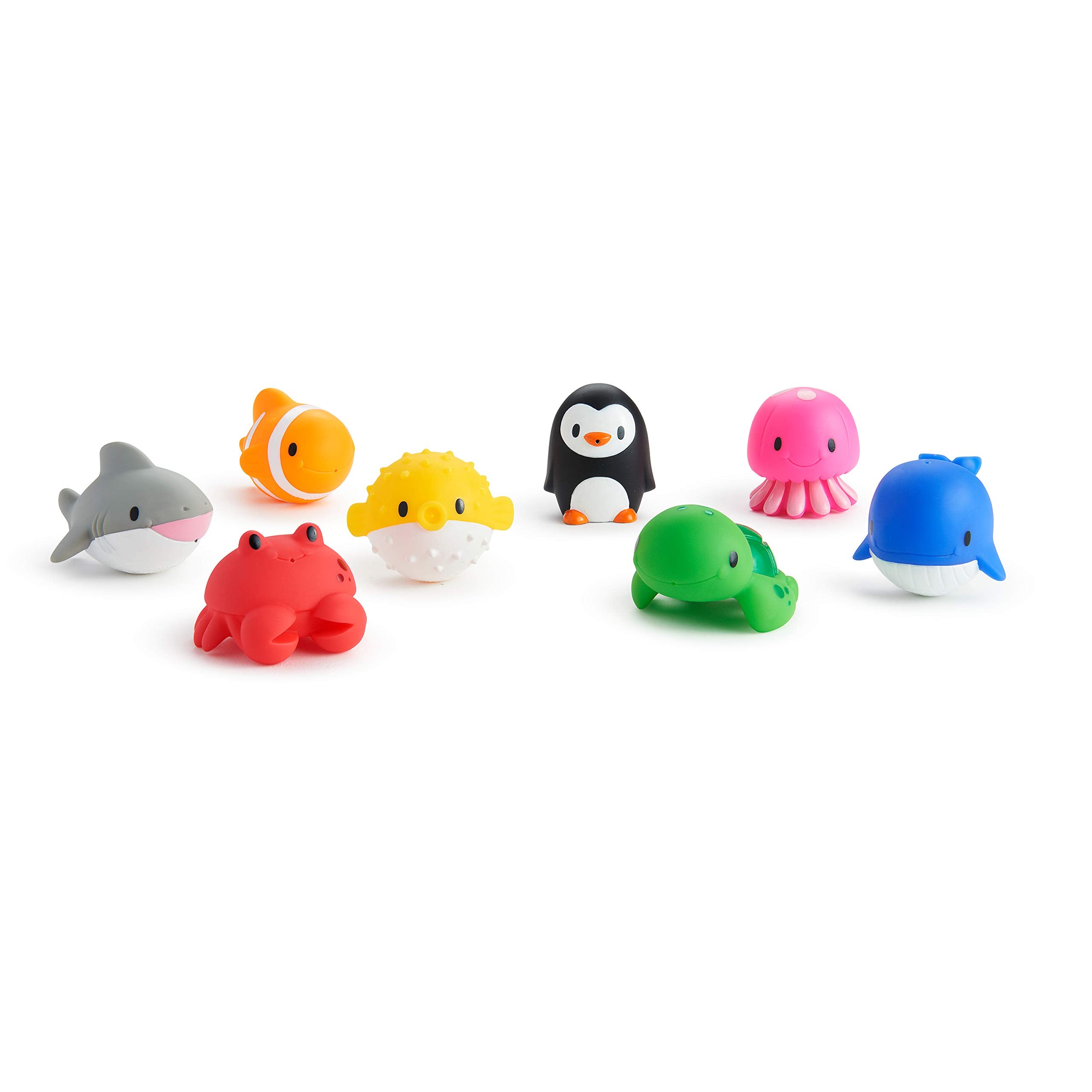 Munchkin Floating Ocean Animal Rubber Bath Squirt Toys - 8 Pack for Baby