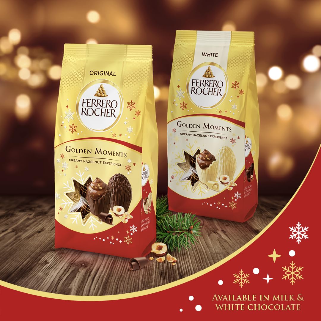 Ferrero Rocher Golden Moments Milk Chocolate Hazelnut Treats 90g Bag 4