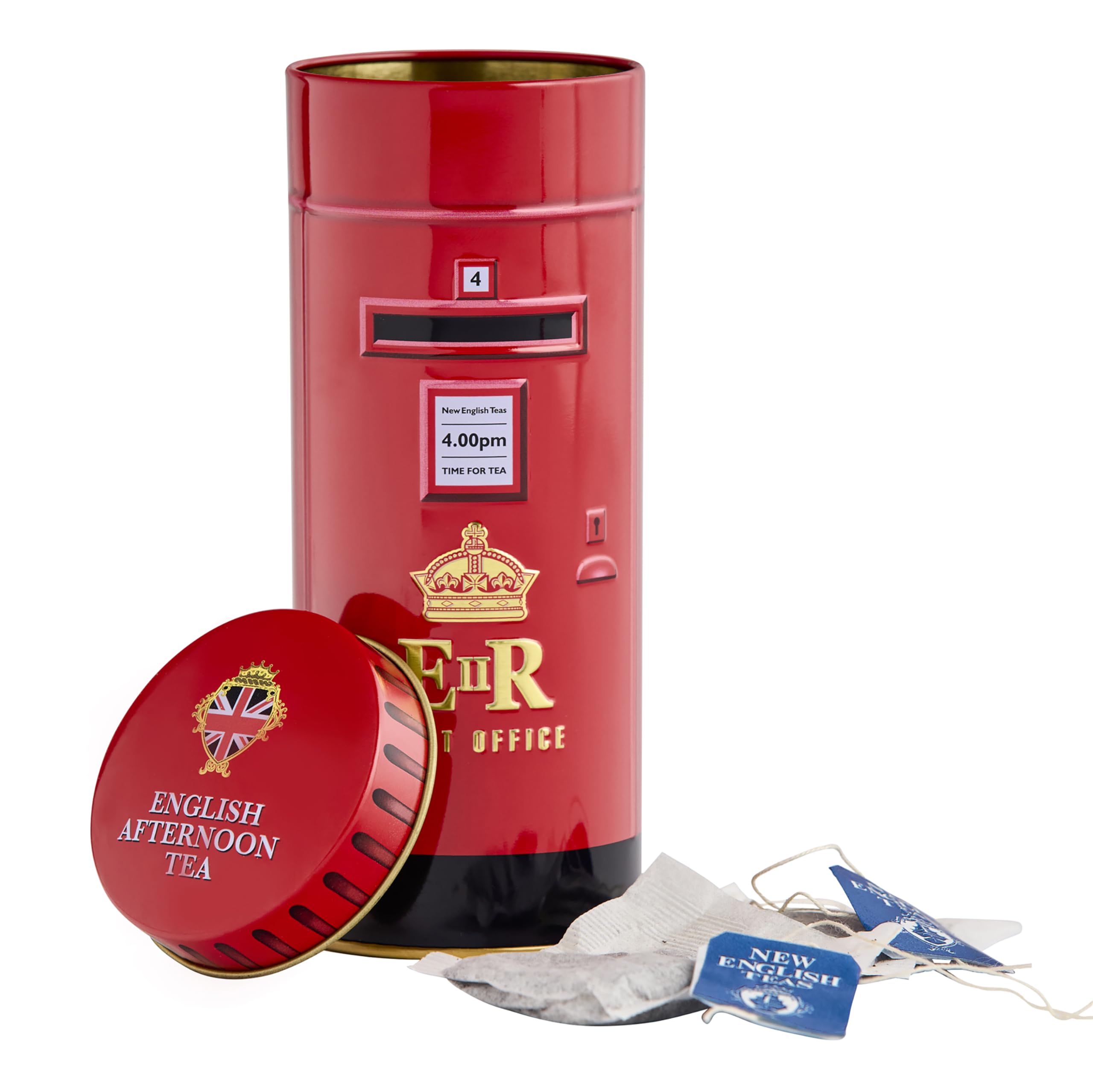 New English Teas Britische Teedose mit 14 Teebeuteln zum englischen Frühstück – Souvenir-Geschenk aus Großbritannien