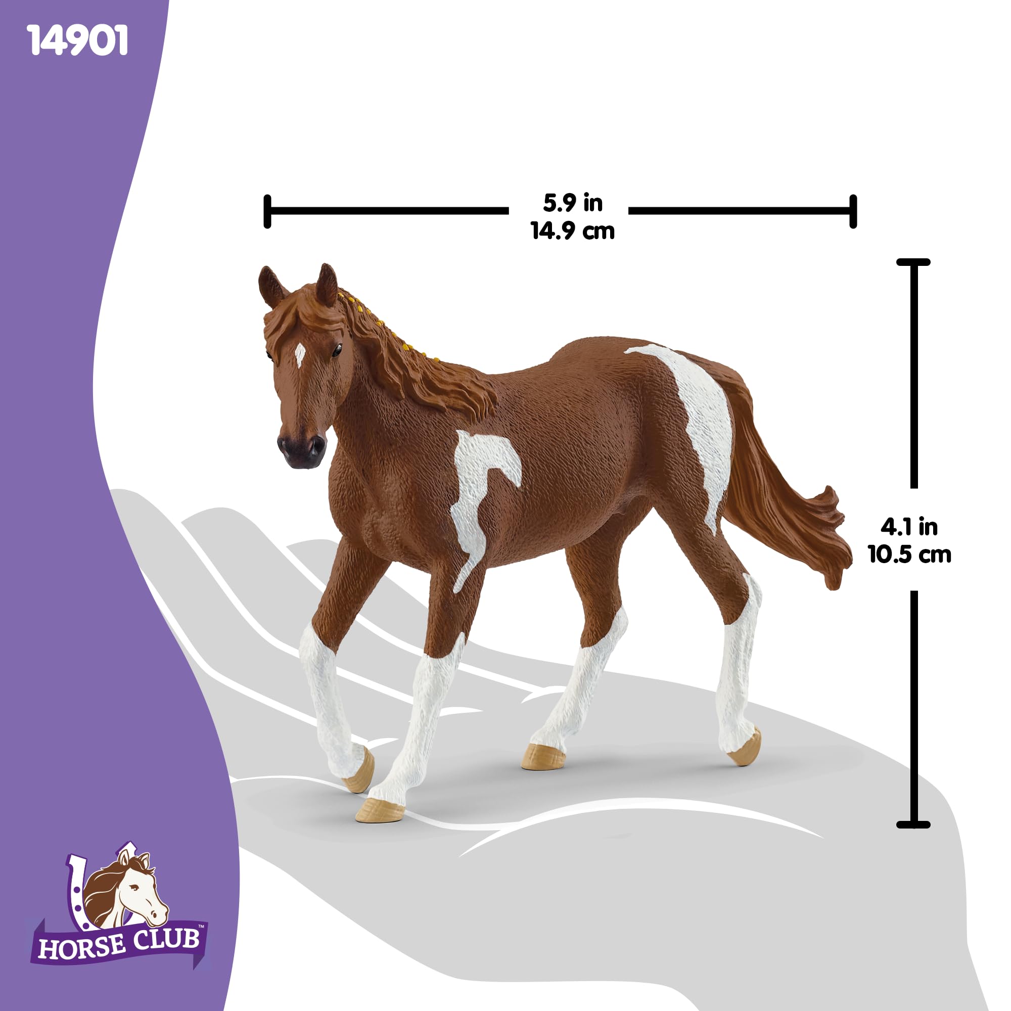 Schleich 14901 Paint Horse Mare Figurine - HORSE CLUB | Ages 5+ 3