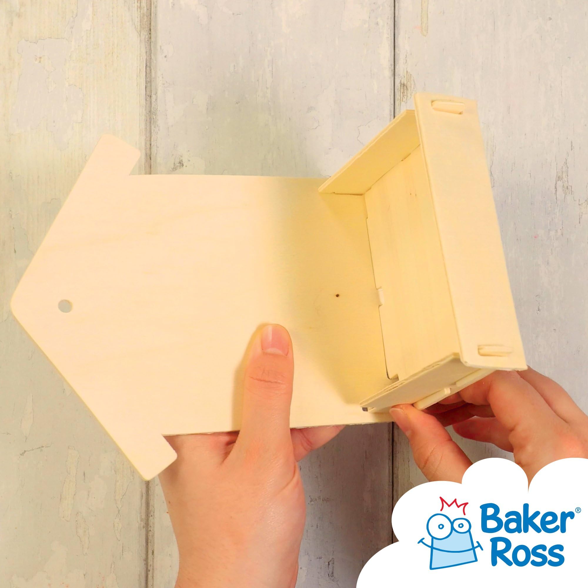Baker Ross Mini Wooden Bird Feeder Kits - Paintable Craft Set | Pack of 3 | Customizable 5