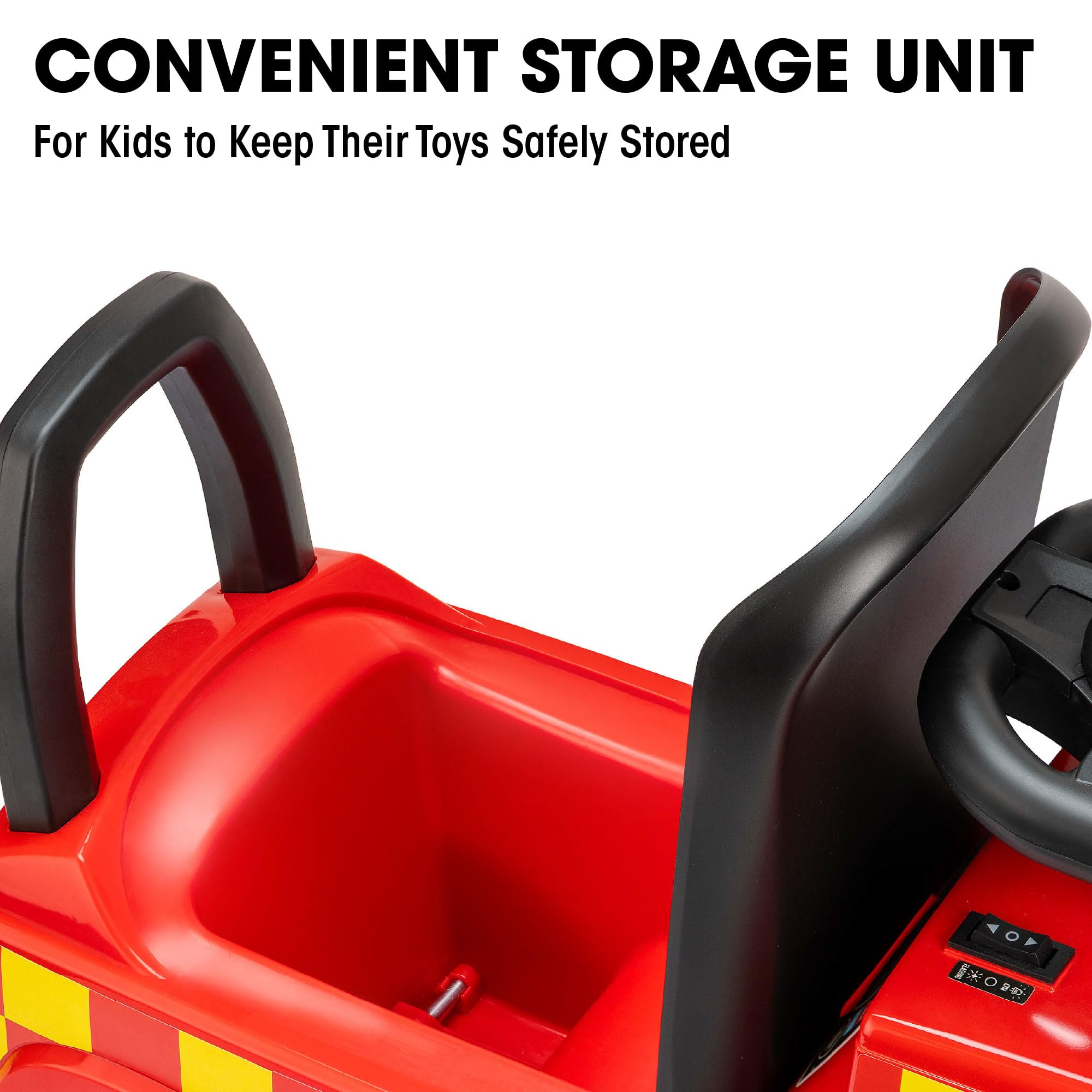 Xootz Mercedes-Benz Fire Engine Foot to Floor Ride On - Red Manual Ride-On Toy for Kids