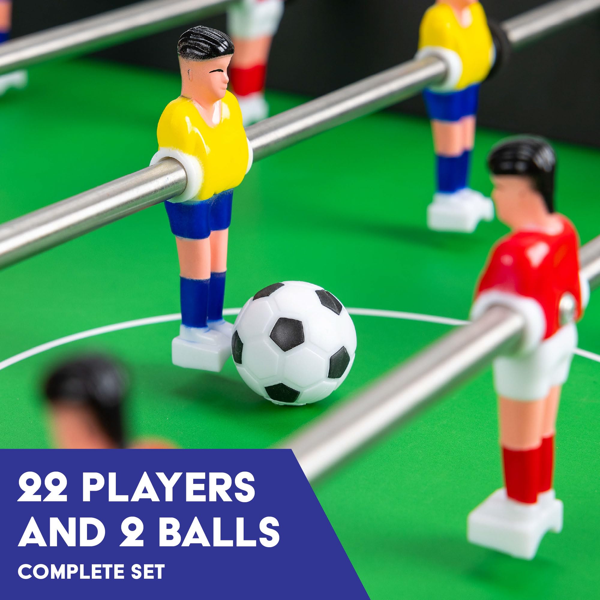 Power Play 3ft Folding Football Table - Wood Construction | Black | 2 Players 4