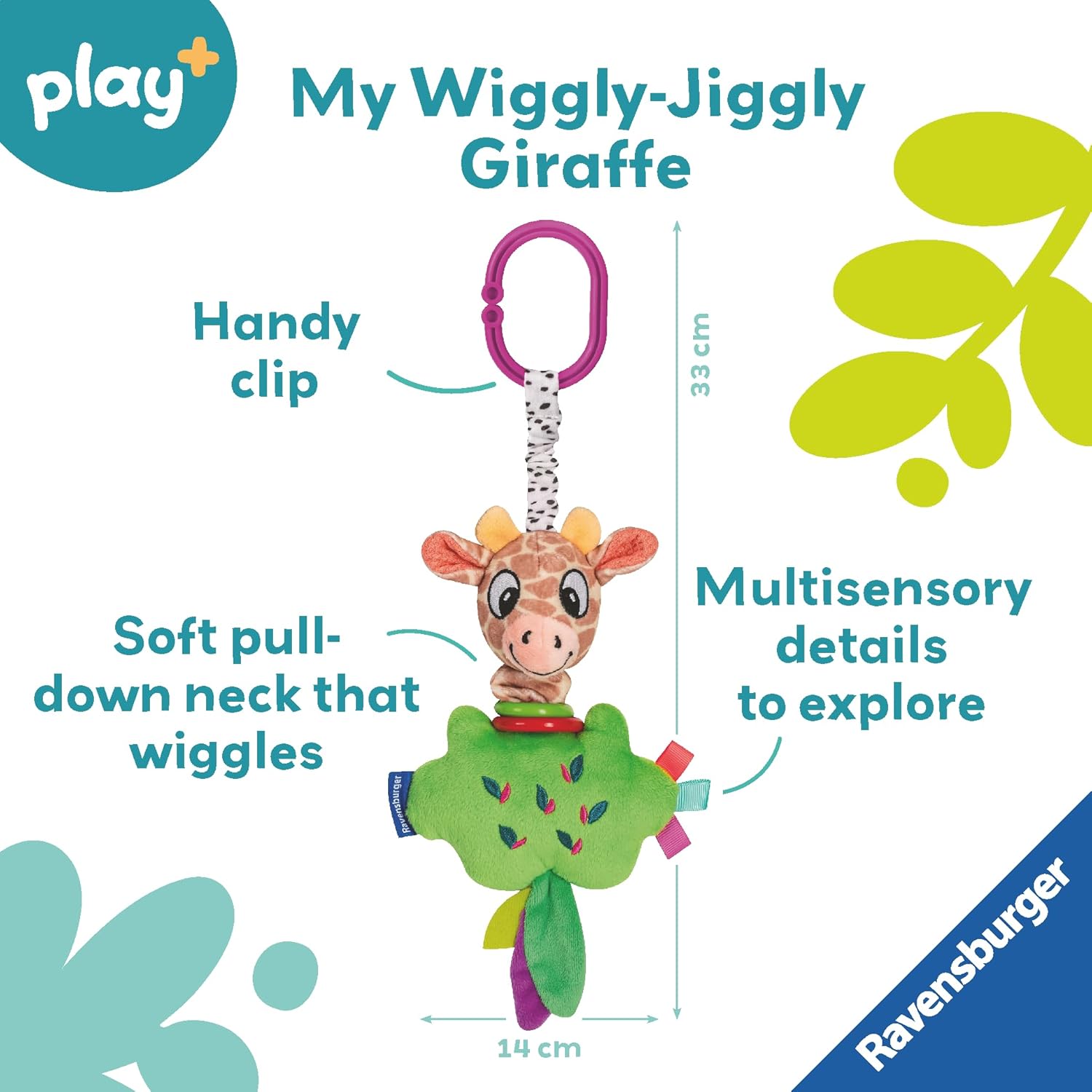 Ravensburger Play+ Cuddle & Play Giraffe - Plush Baby Toy for 0+ Months 2