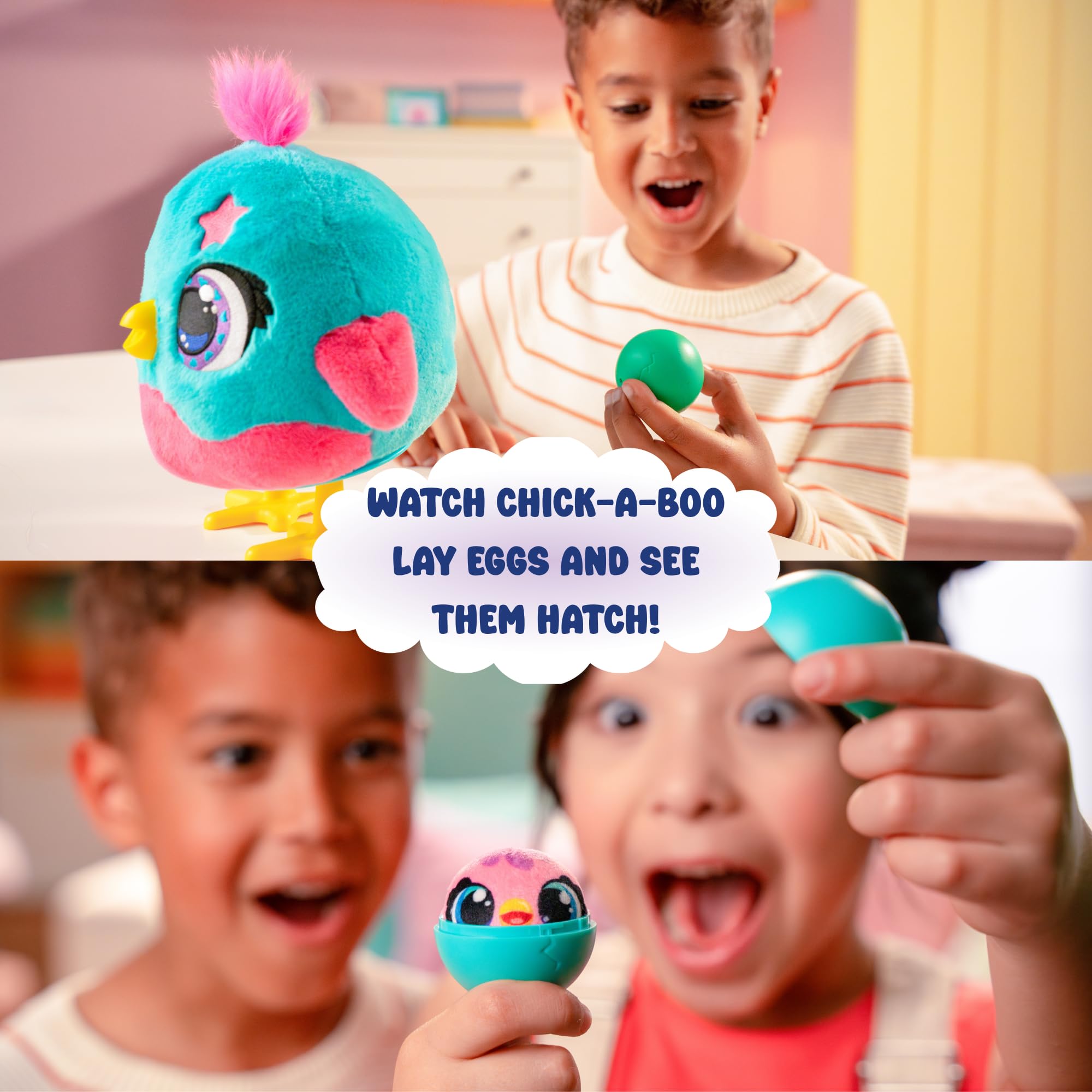 Funtasy Family Chick-A-Boo Interactive Plush Toy - Dances, Sings, Lays Eggs | Ages 3+ 5