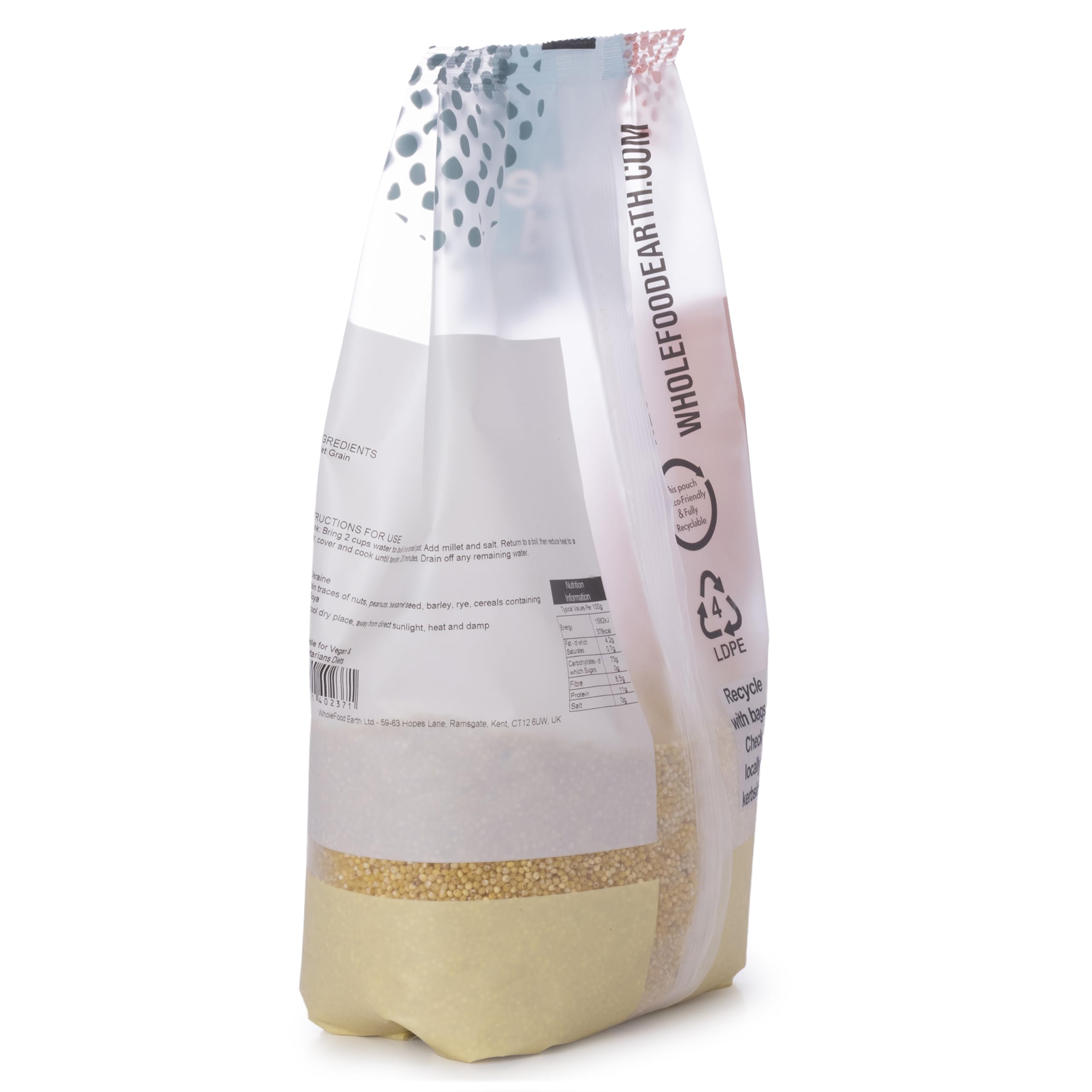 Wholefood Earth Pearl Millet Grain - 1 kg | Natural | High Fibre | GMO Free