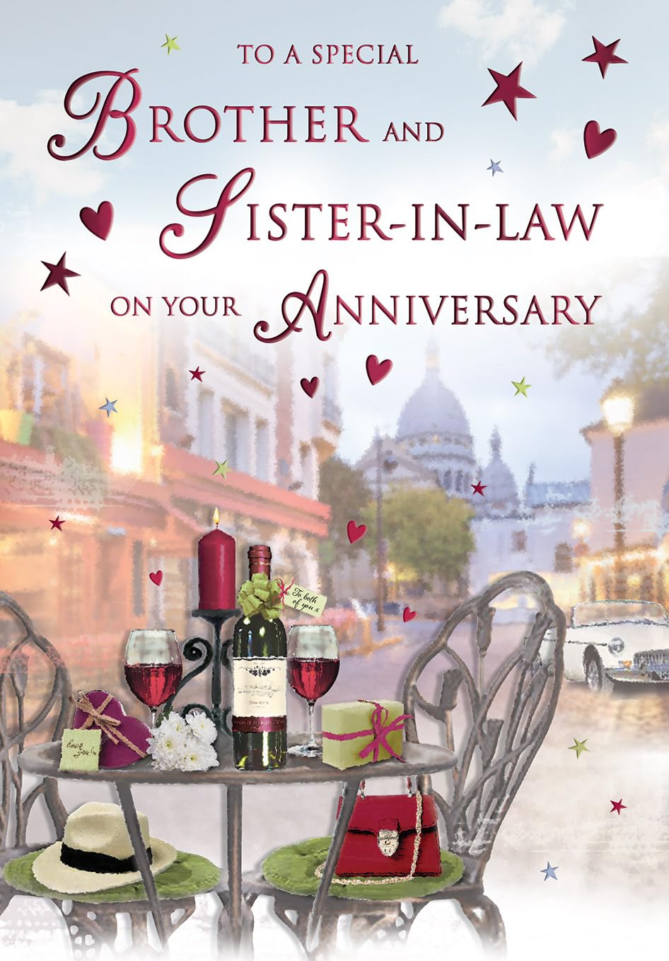Piccadilly Greetings Anniversary Card for Brother & Sister In Law - 9 x 6 Inches | Stunning Design