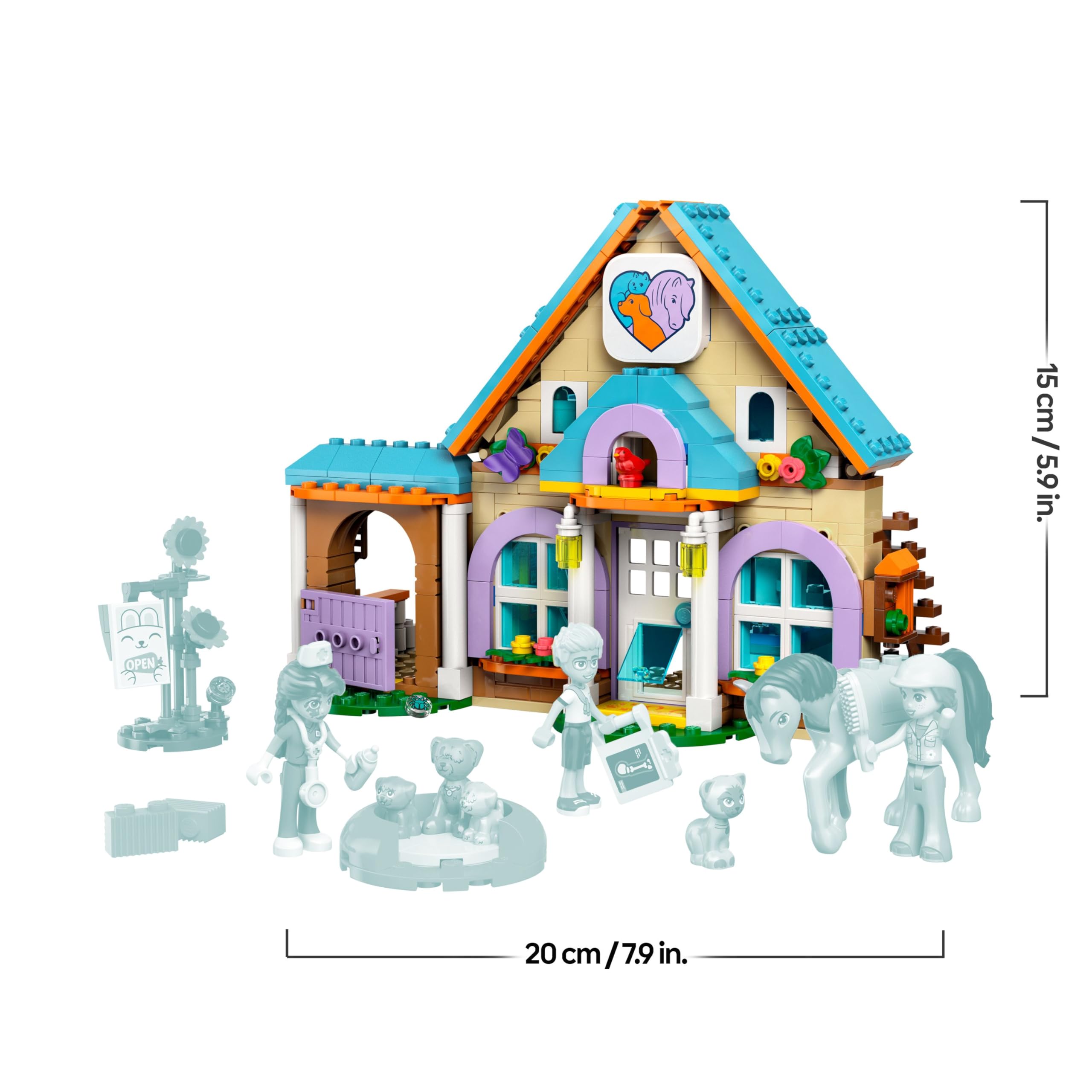 LEGO Friends Horse and Pet Vet Clinic Toy - 428-Piece Playset for Ages 7+