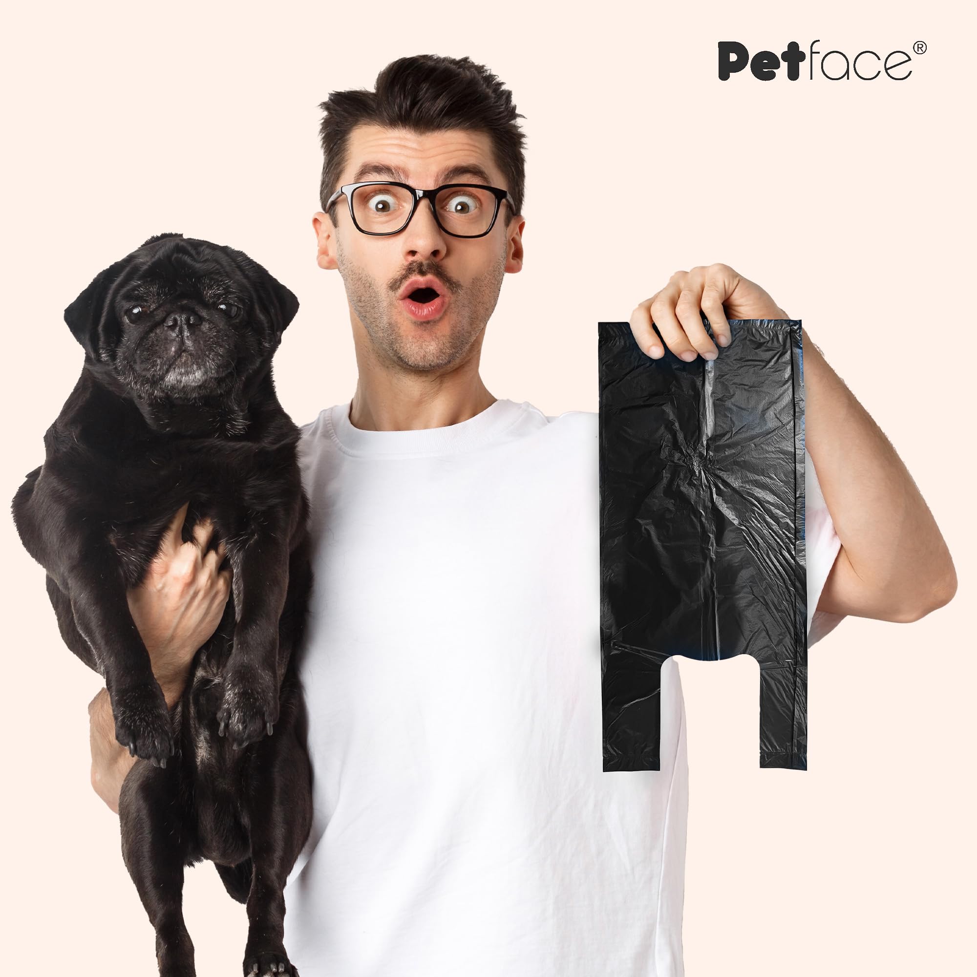 Petface Degradable Dog Poop Bags - 50 Count Pack | Tie Handle | Black 4