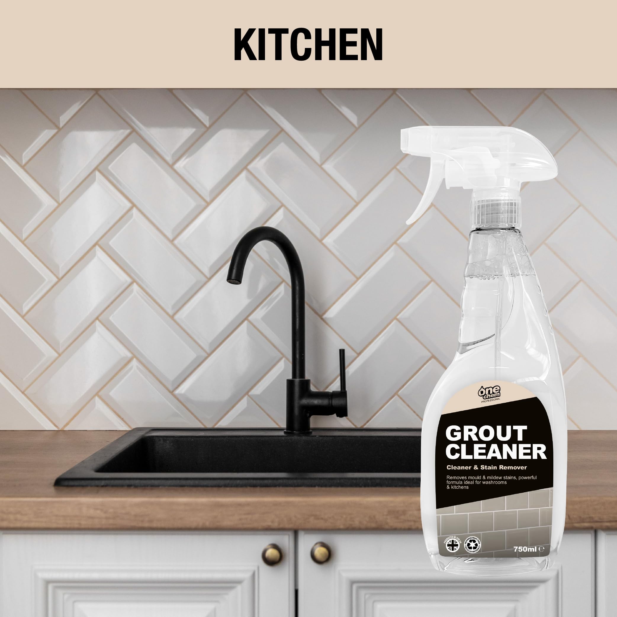 One Chem Professional Tile and Grout Cleaner - Removes Mold & Mildew | 750ml Liquid 4