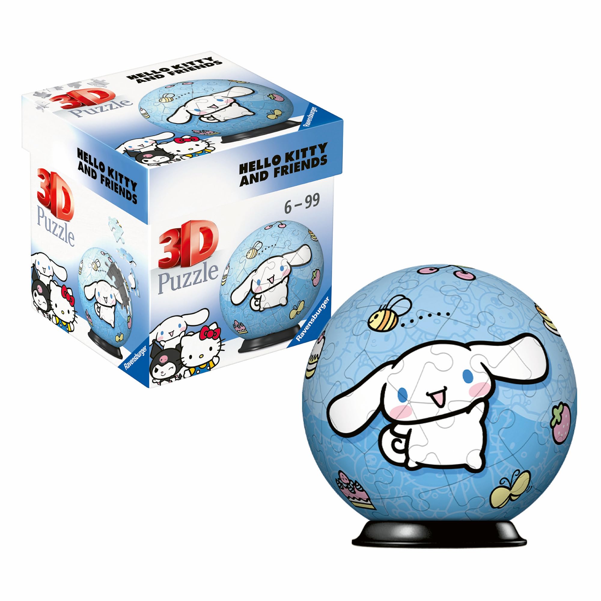 Ravensburger Hello Kitty Cinnamoroll 3D Puzzle Ball - 54 Pieces | Ages 6+ | 7.5cm Diameter