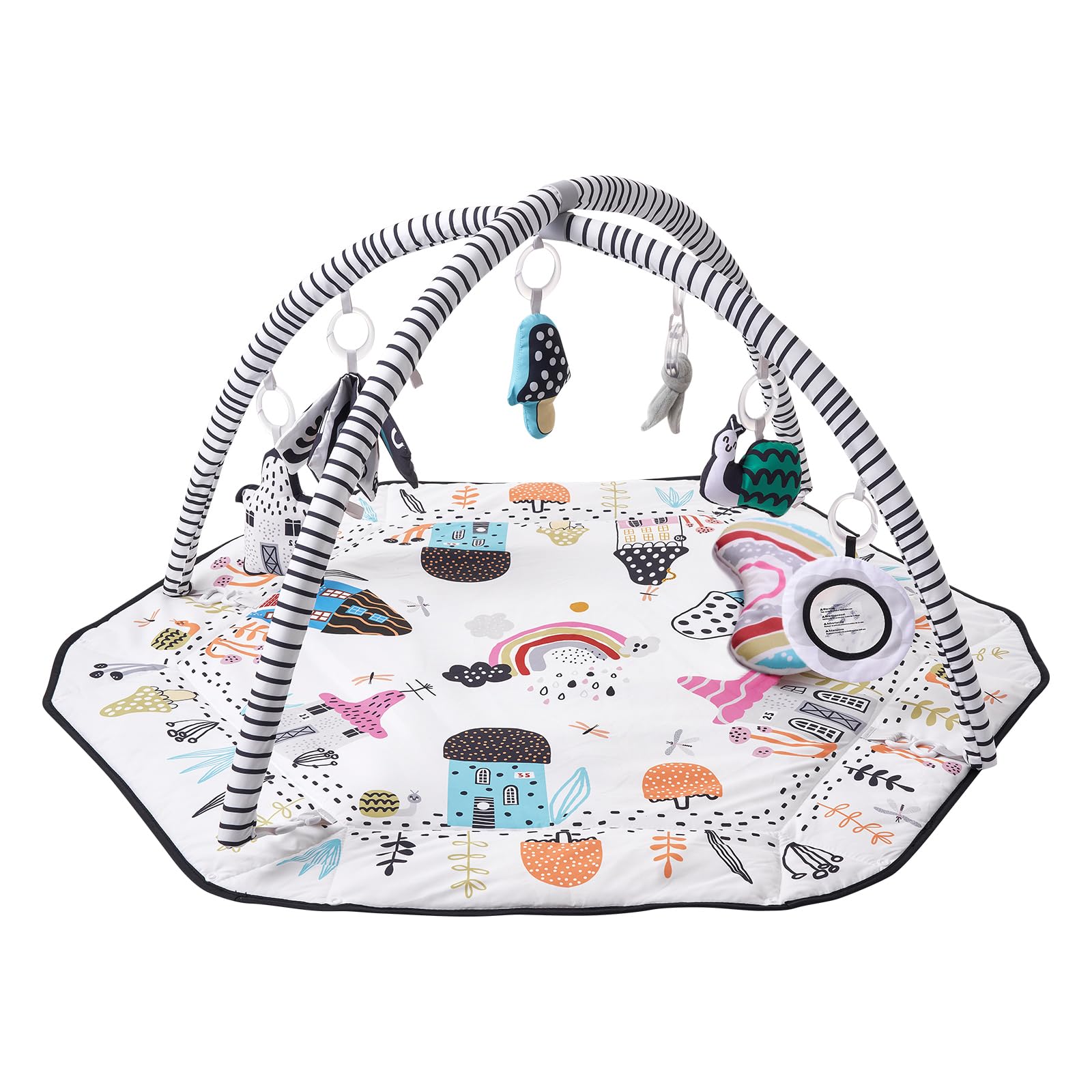 VEVOR Baby Play Gym Mat with 6 Detachable Sensory Toys, 41.7" x 41.7" Tummy Time Mat 13
