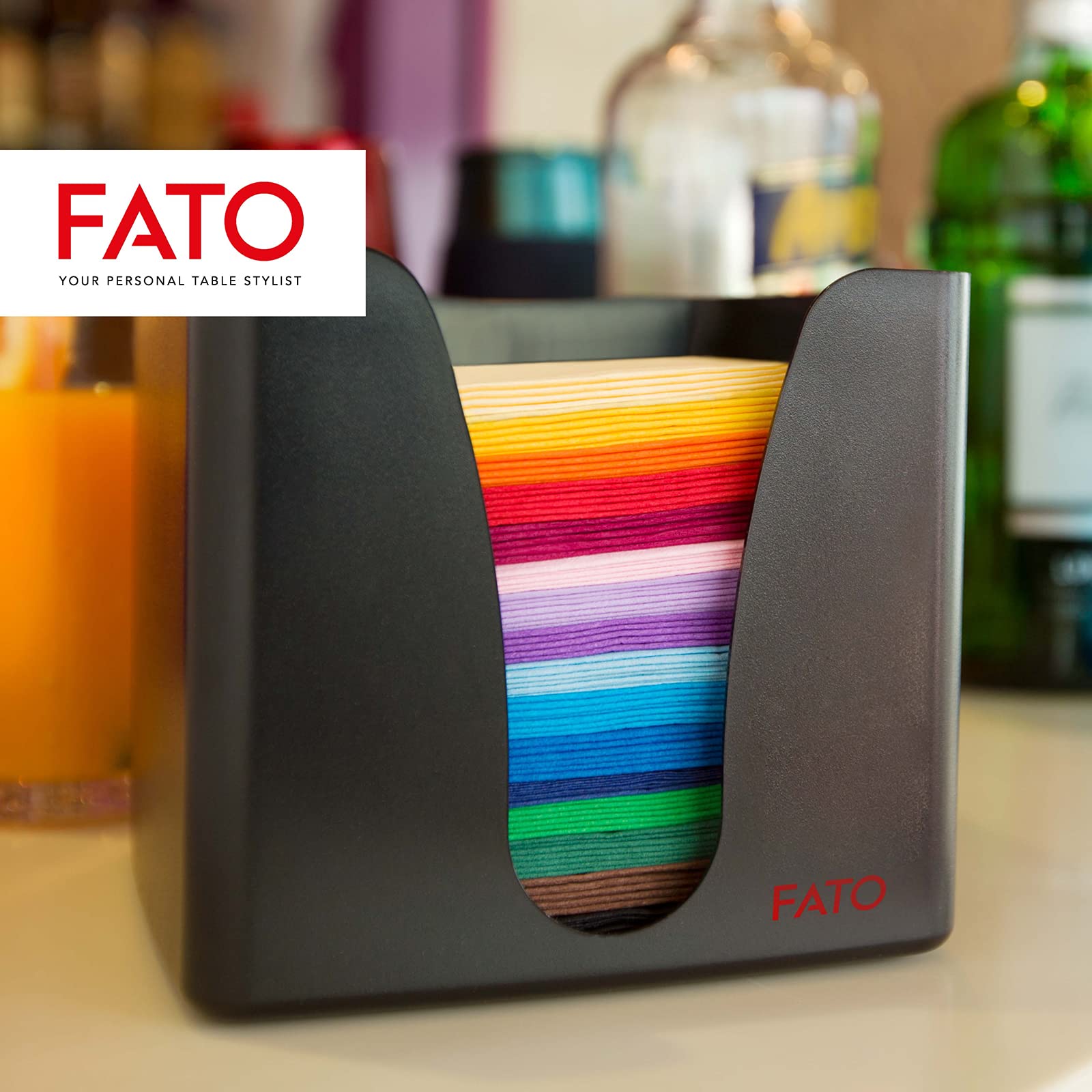 Fato Red 24x24 cm 2-Ply Disposable Paper Napkins, Pack of 100 for Aperitifs and Cocktails 3