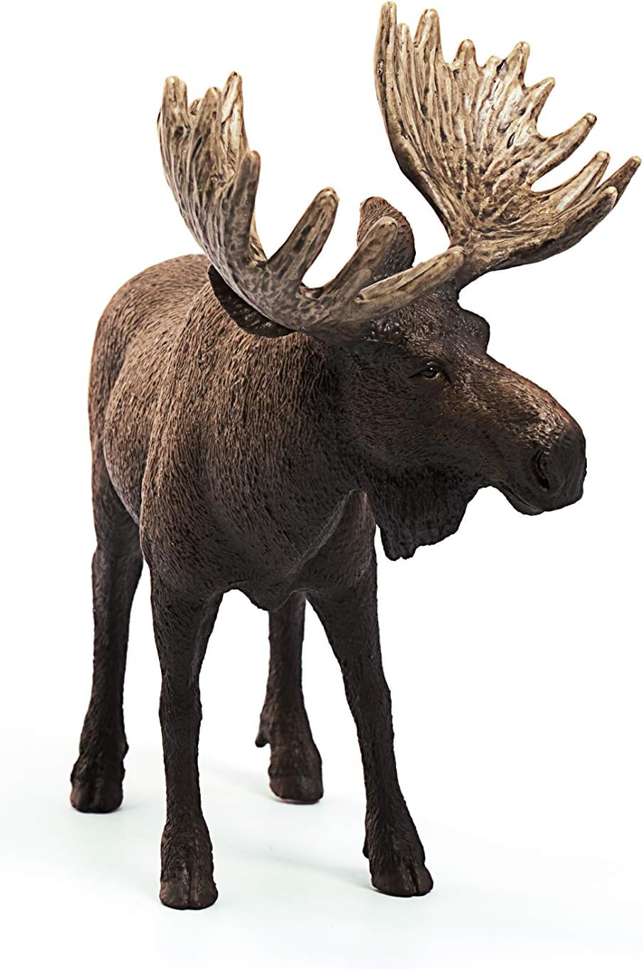 Schleich 14781 Moose Bull Figurine - Hand-Painted Wildlife Animal Toy for Kids, 13 x 7 x 11 cm