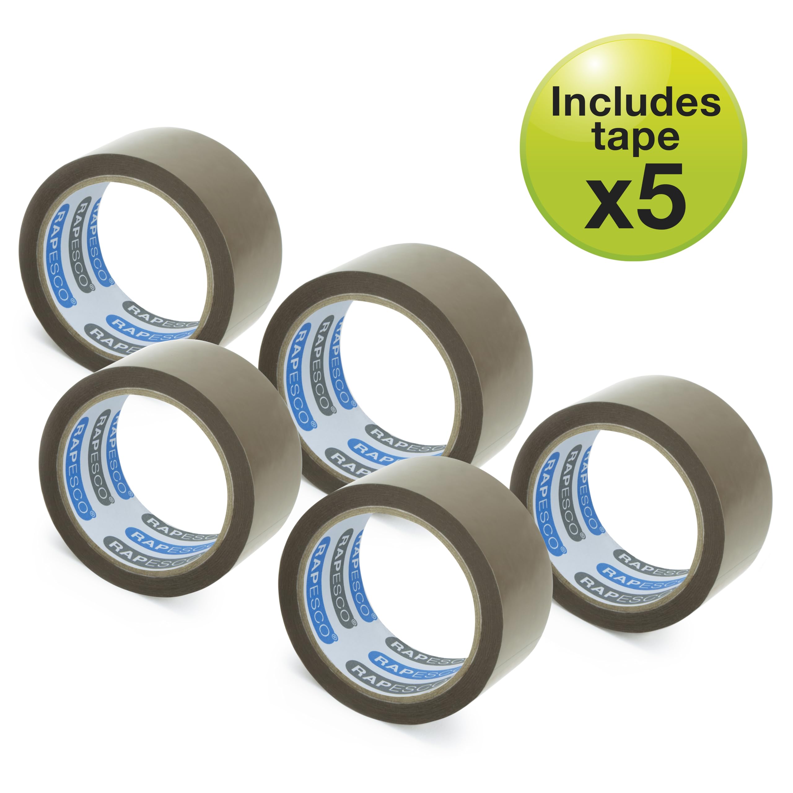 RAPESCO 1581 Germ-Savvy Antibacterial Packaging Tape Dispenser with 5 Brown Tapes | Pistol Grip 3