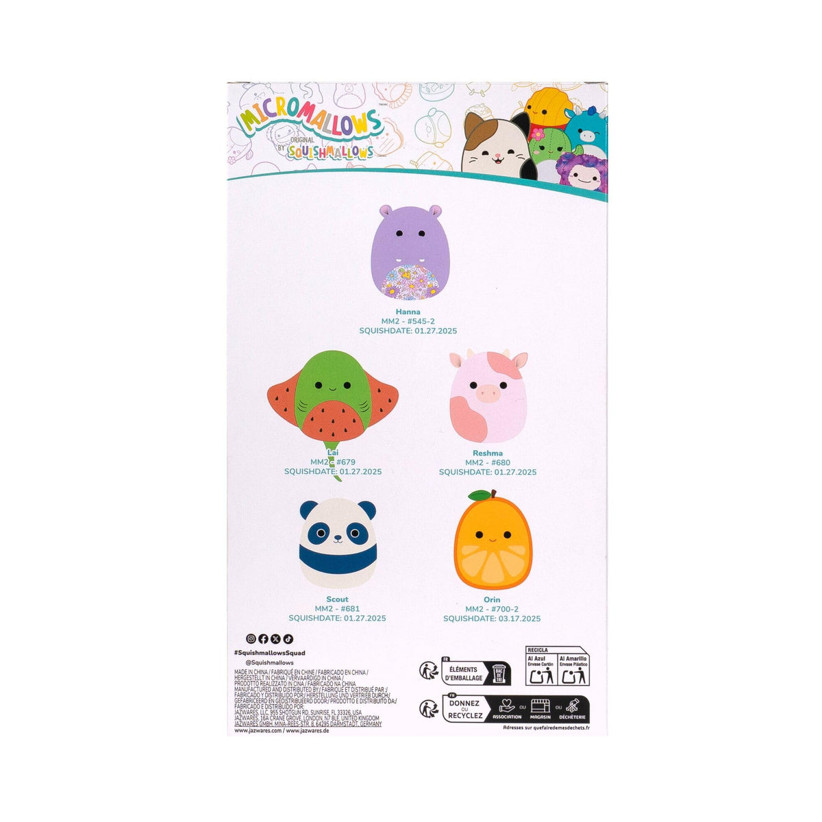 Squishmallows Micromallows Plush 5-Pack - 2.5 Inch Micro Plush Toys 5