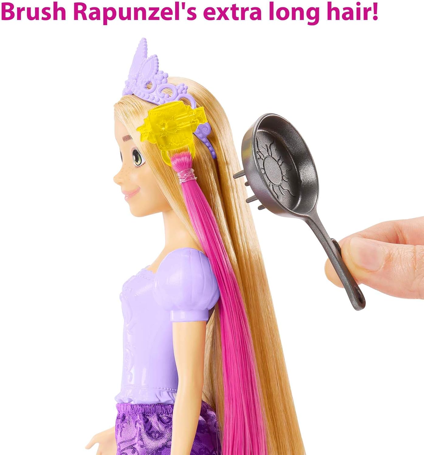 Disney Princess Rapunzel Doll with Color-Change Hair Extensions and Styling Accessories 3