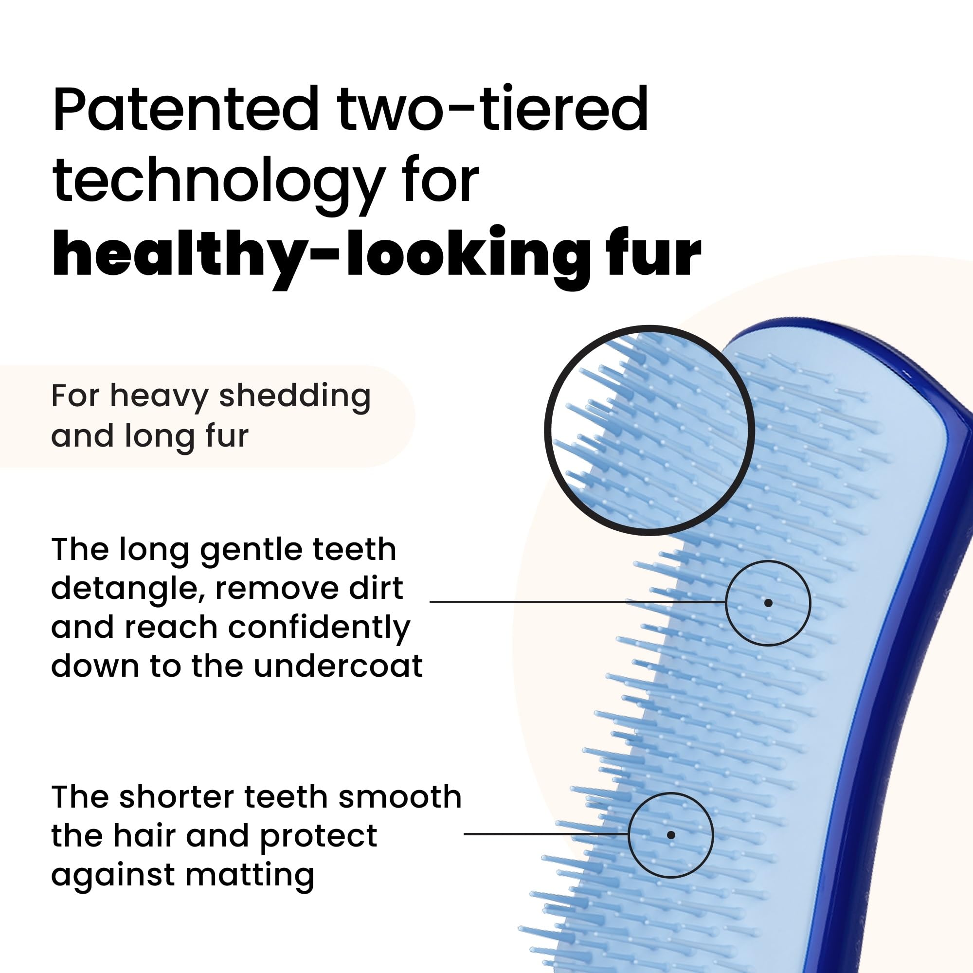 Pet Teezer Small De-Shedding Grooming Brush - Detangle | Lightweight | Easy to Clean