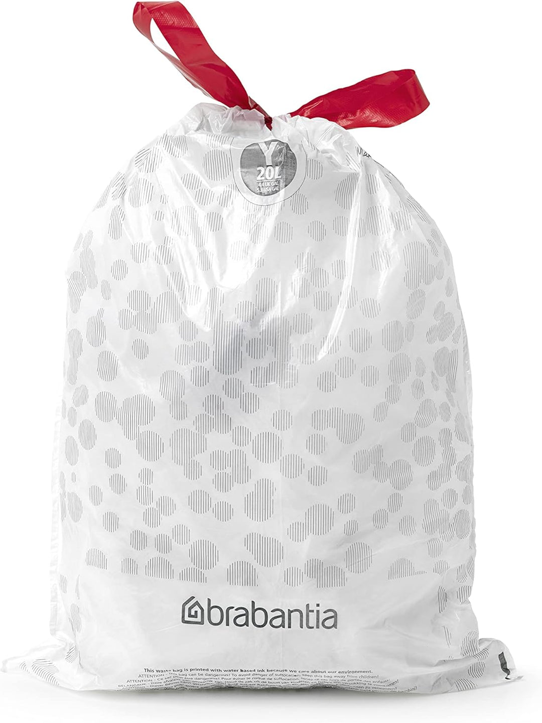 Brabantia PerfectFit Bin Liners Size Y/20 Litre - Thick Tear-Resistant Trash Bags with Tie-Tape