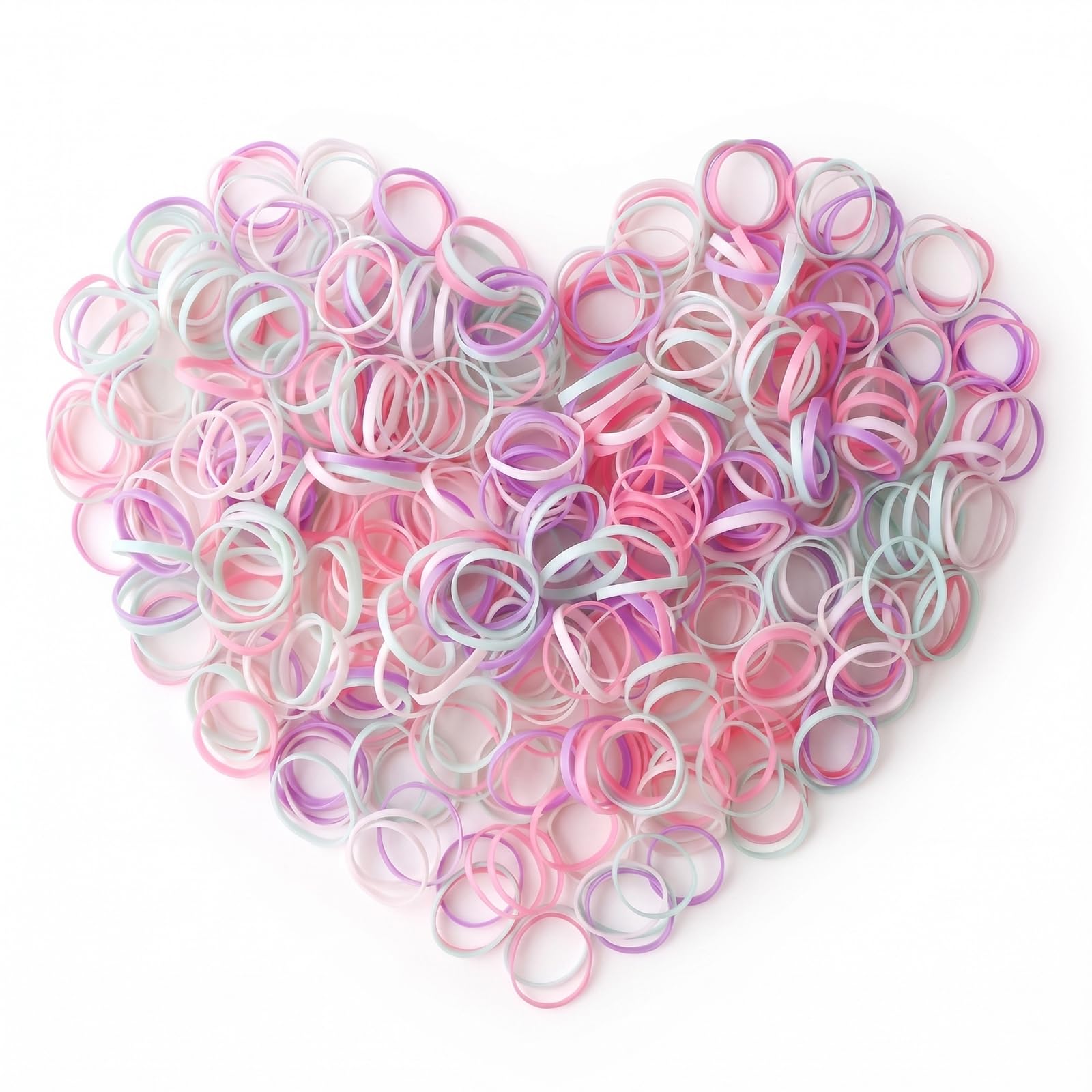 Muexoee Violet Hair Elastics - Gentle Hold Rubber Bands for All Hair Types | 500 Pack 1