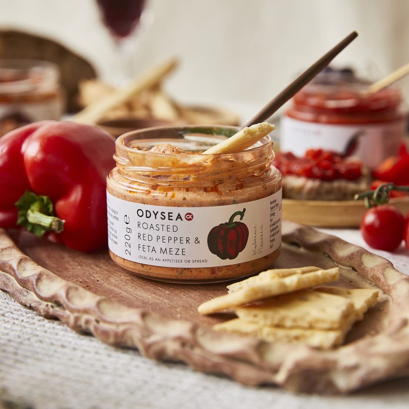 Odysea Red Pepper and Feta Meze, Glass Jar, 220 g 4