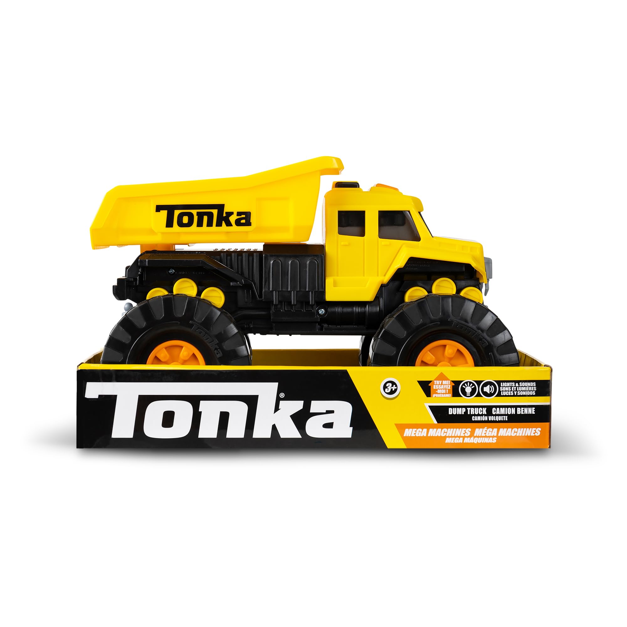 Tonka Mega Machines Dump Truck - Lights & Sounds, Working Dump Bed | Ages 3+
