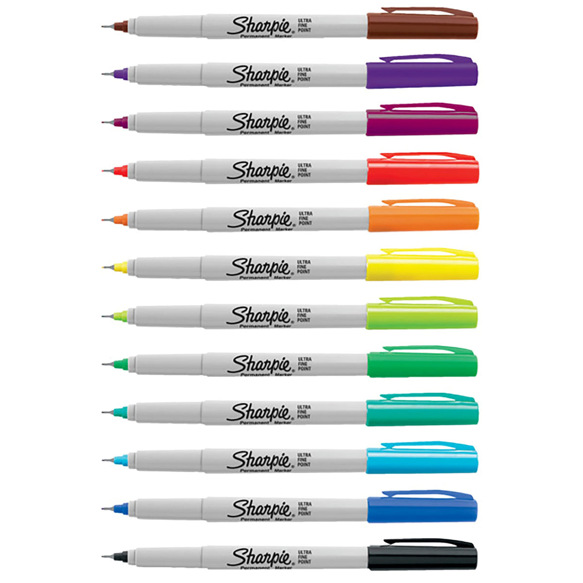 Sharpie Permanent Markers - Ultra-Fine Point, Assorted Colors, 12 Count