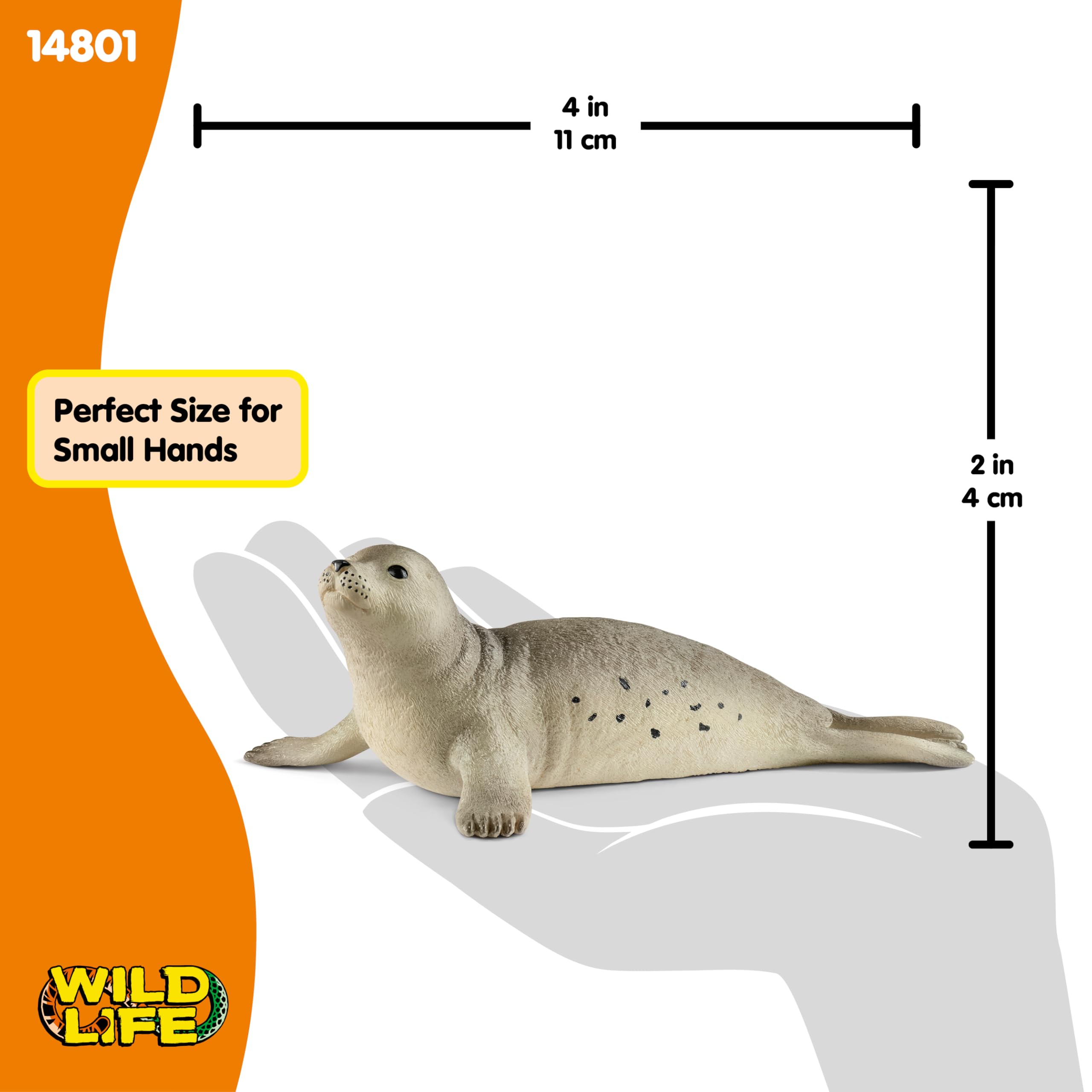 SCHLEICH 14801 Seal Wildlife Animal Figure - Educational Play for Kids 8