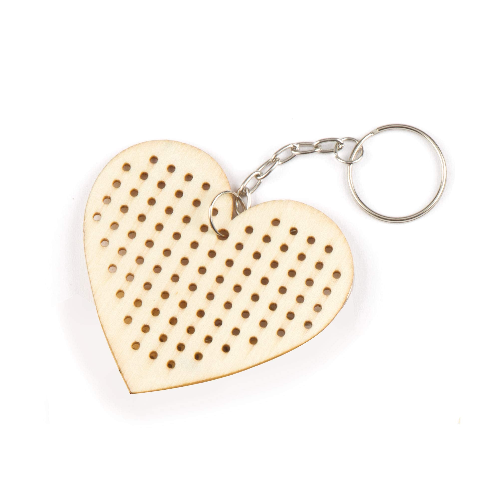 Baker Ross AR126 Wooden Heart Cross Stitch Keyring Craft Kits for Beginners (Pack of 5) 7