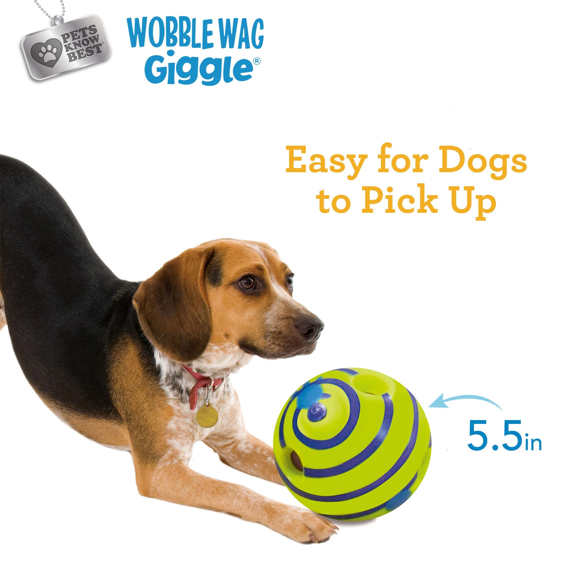 Wobble Wag Giggle Interactive Sound Dog Toy Ball | Medium Size | Green Vinyl 6
