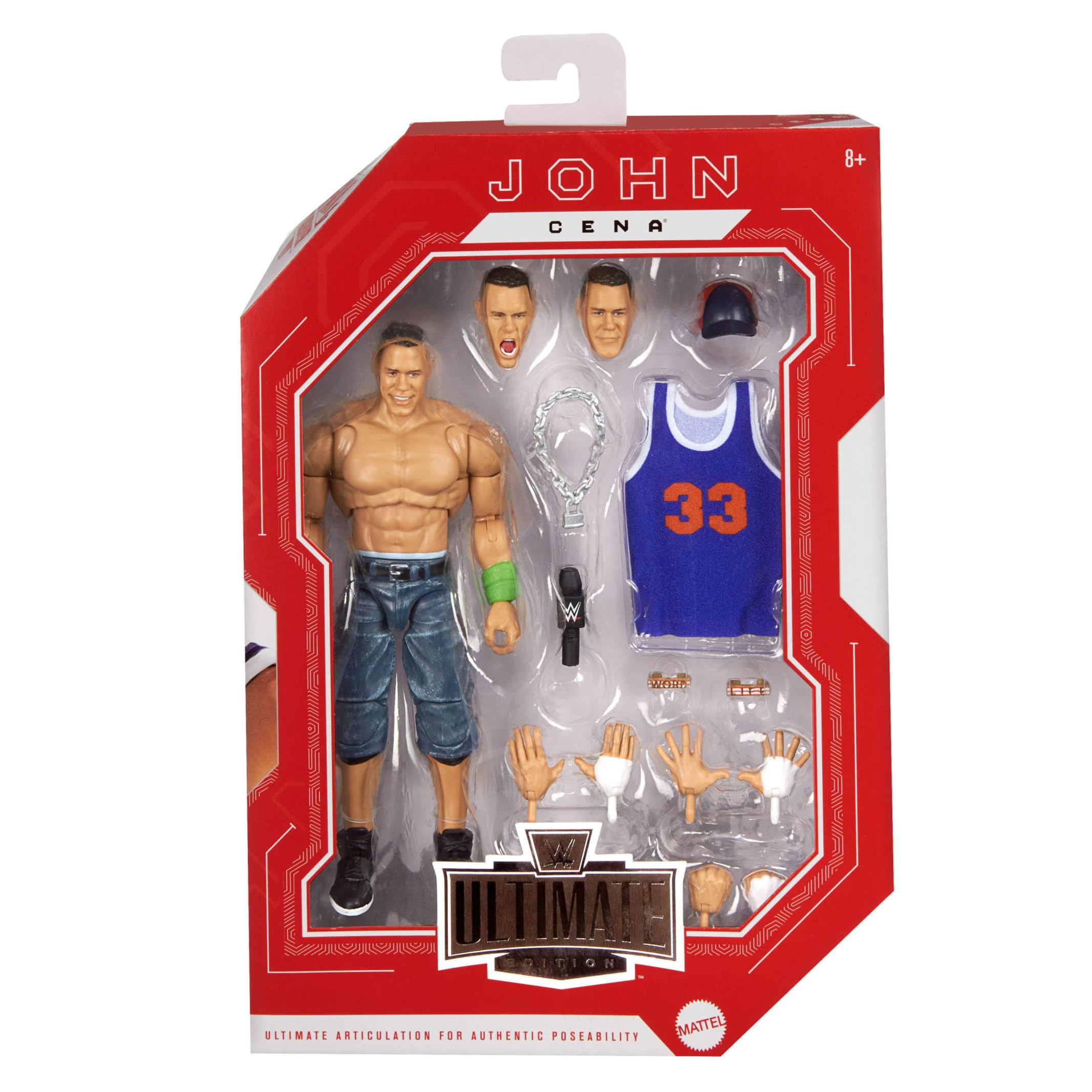 Mattel WWE Ultimate Edition John Cena 6-inch Action Figure & Accessories - 30+ Points of Articulation, Swappable Parts 7
