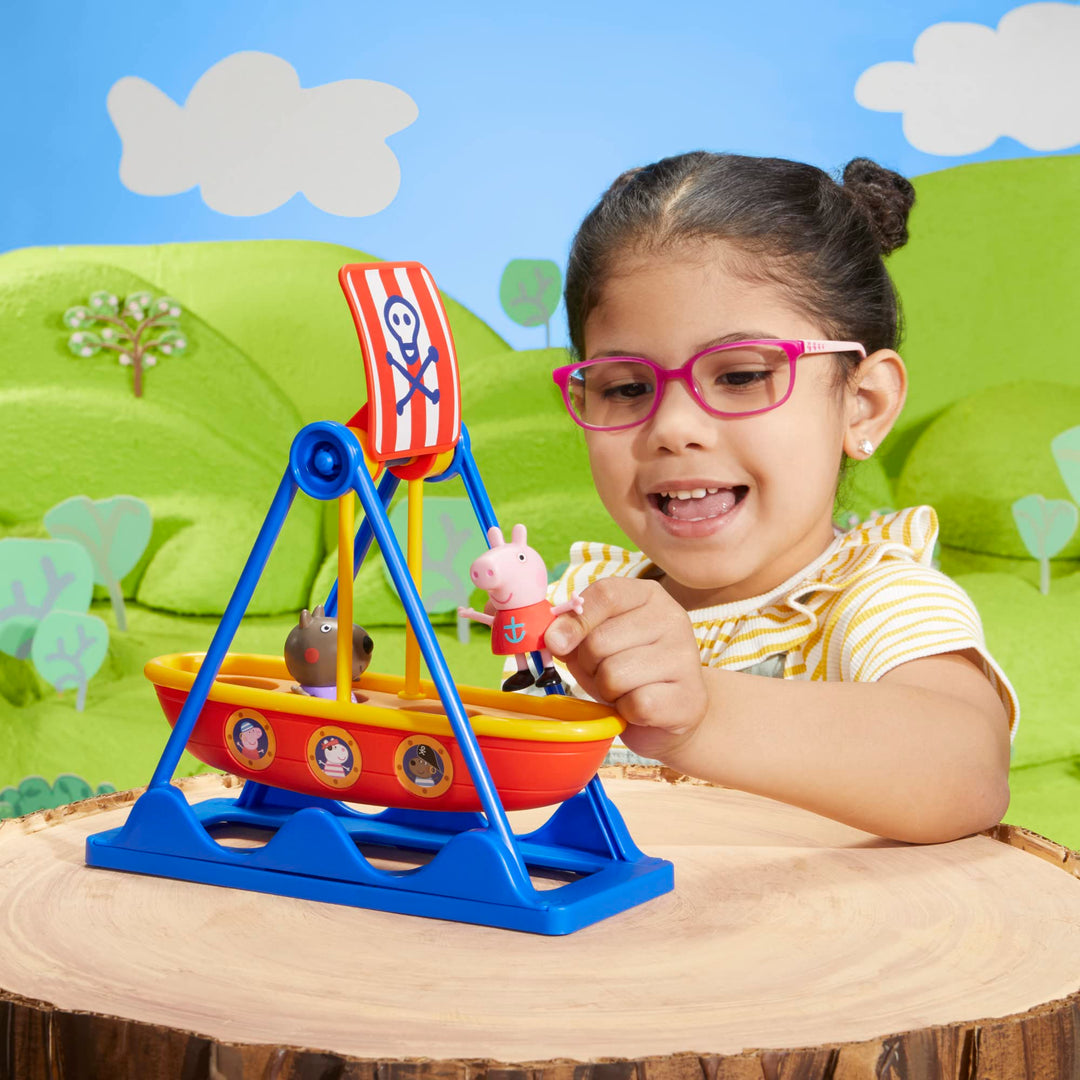 Peppa Pig Pirate Ride Playset - Swinging Ship with 2 Figures, Ages 3+