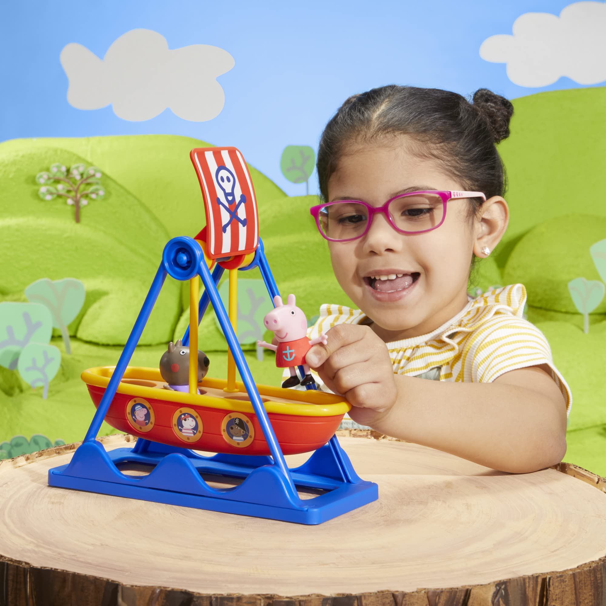 Peppa Pig Pirate Ride Playset - Swinging Ship with 2 Figures, Ages 3+ 6