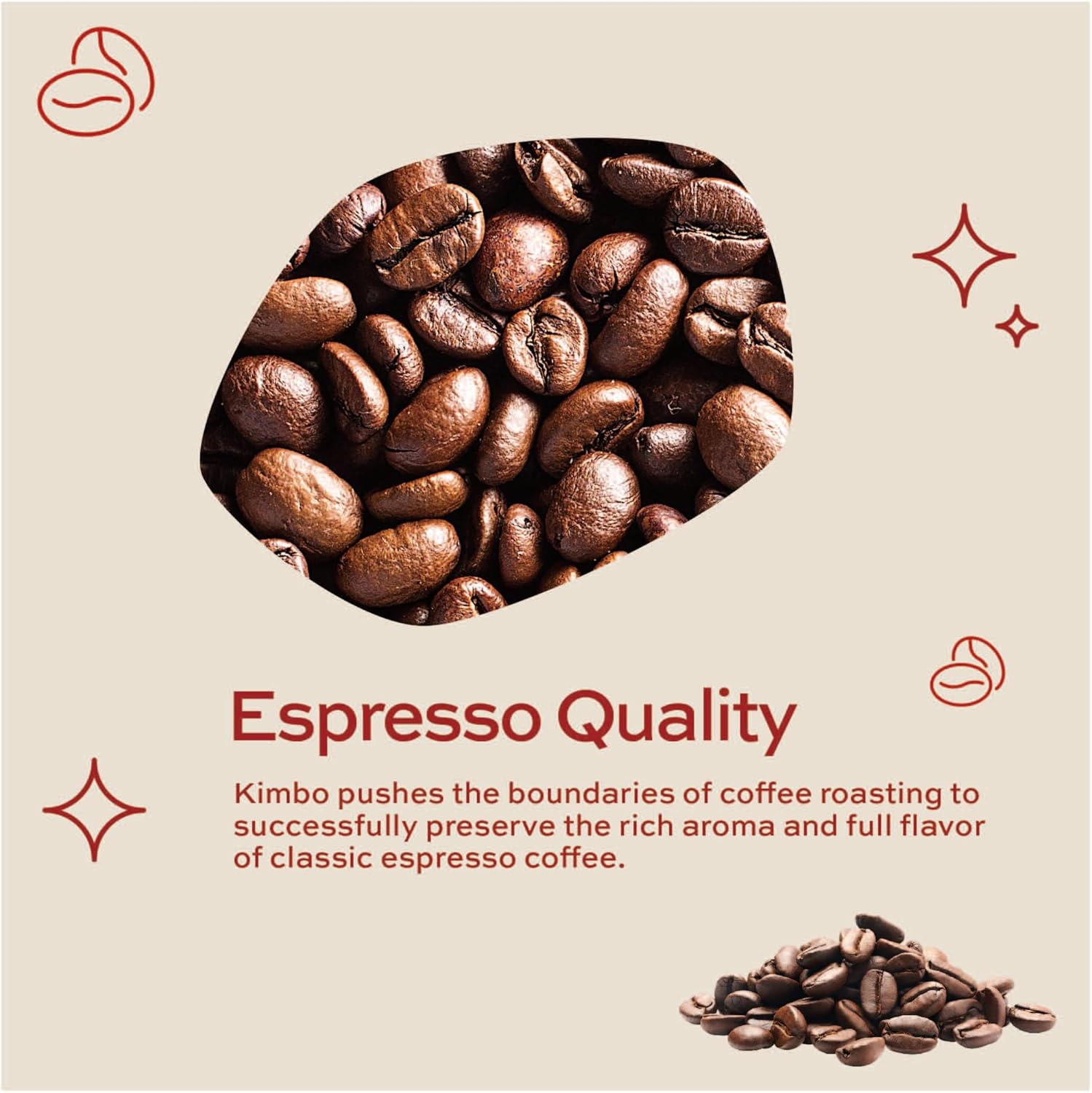 Kimbo Caffè Crema Classico Whole Coffee Beans, Light Roast, 1kg Bag 5