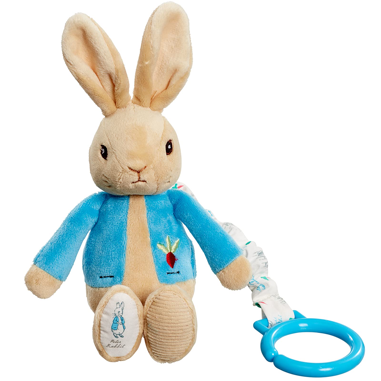 Rainbow Designs Peter Rabbit Jiggle Attachable Soft Toy - 21 cm, Multicolor, Unisex 1