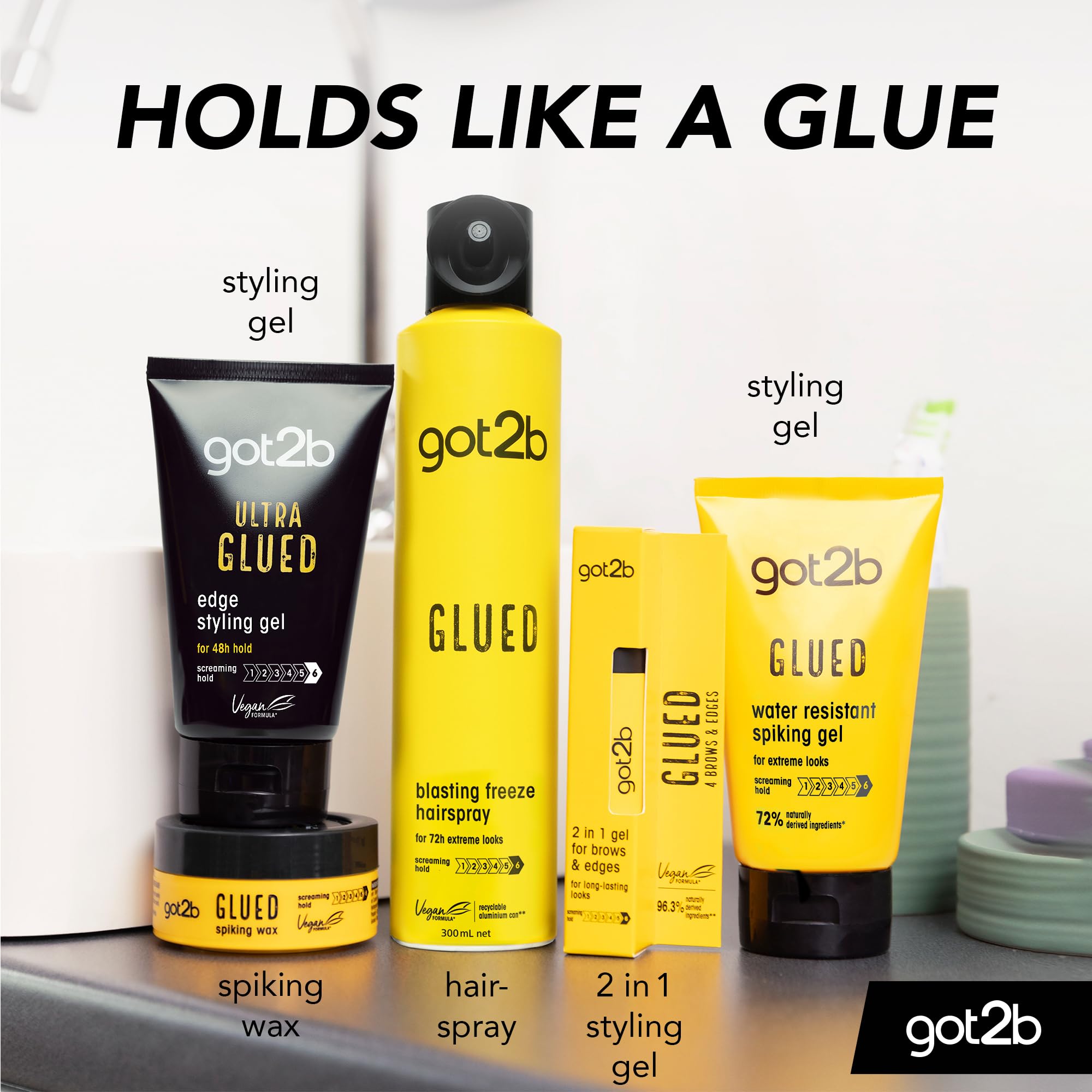 Got2B Glued 4 Brows & Edges Clear 2-in-1 Gel (16 ml) - Screaming Hold Vegan Brow & Edge Styler